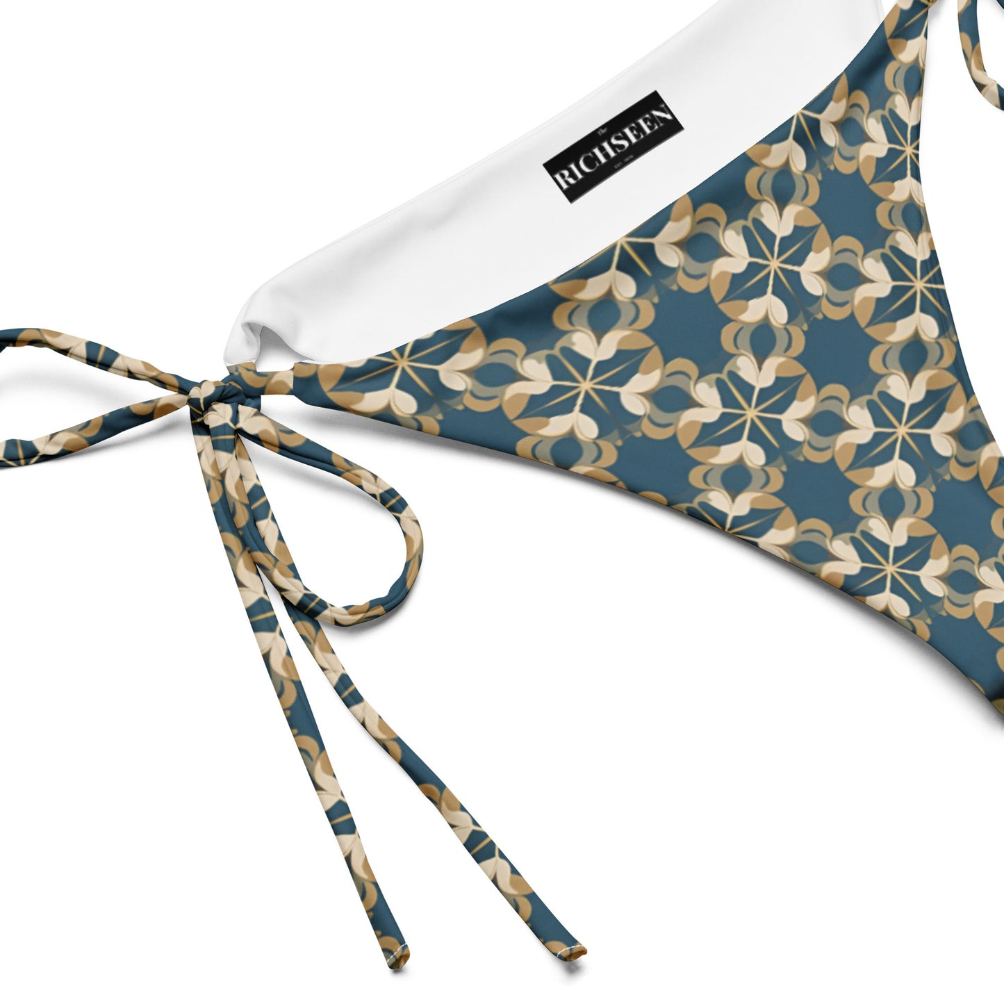 All-over print recycled string bikini bottom