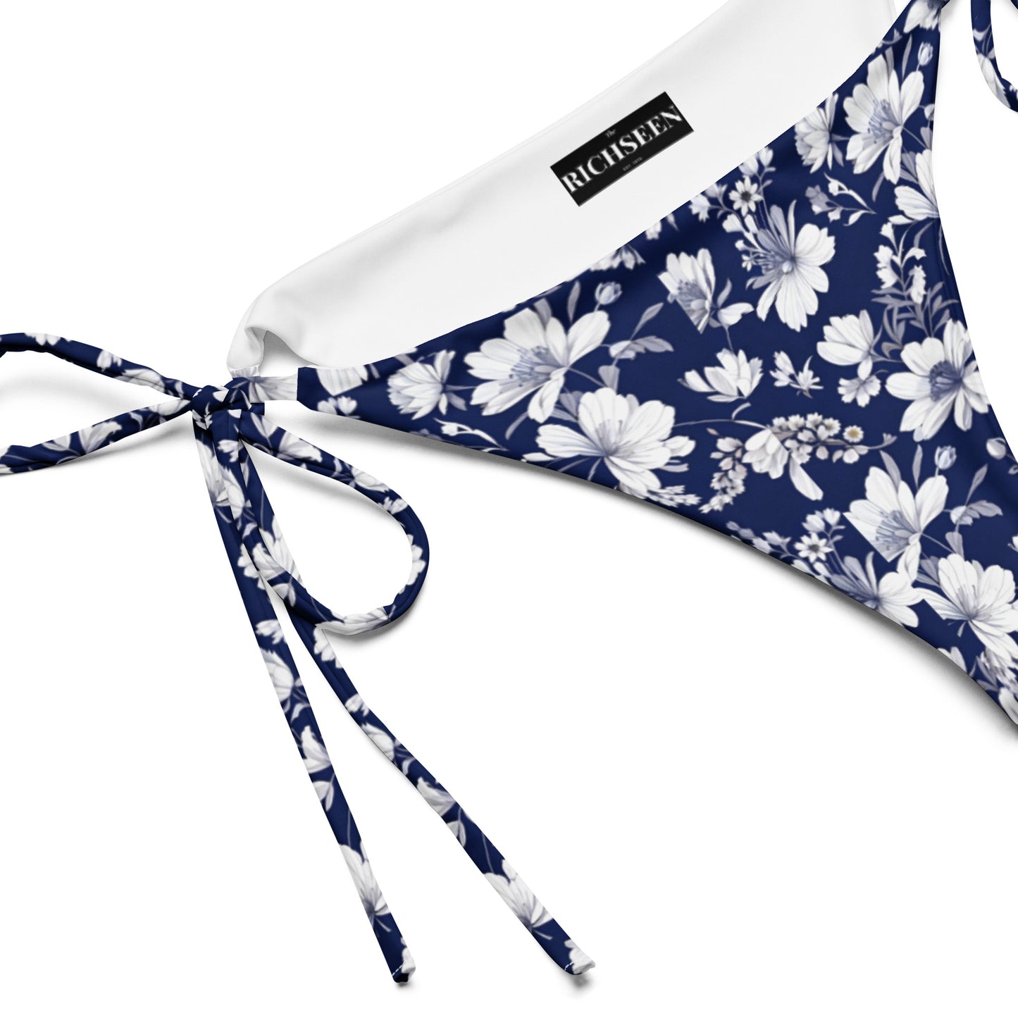 All-over print recycled string bikini bottom