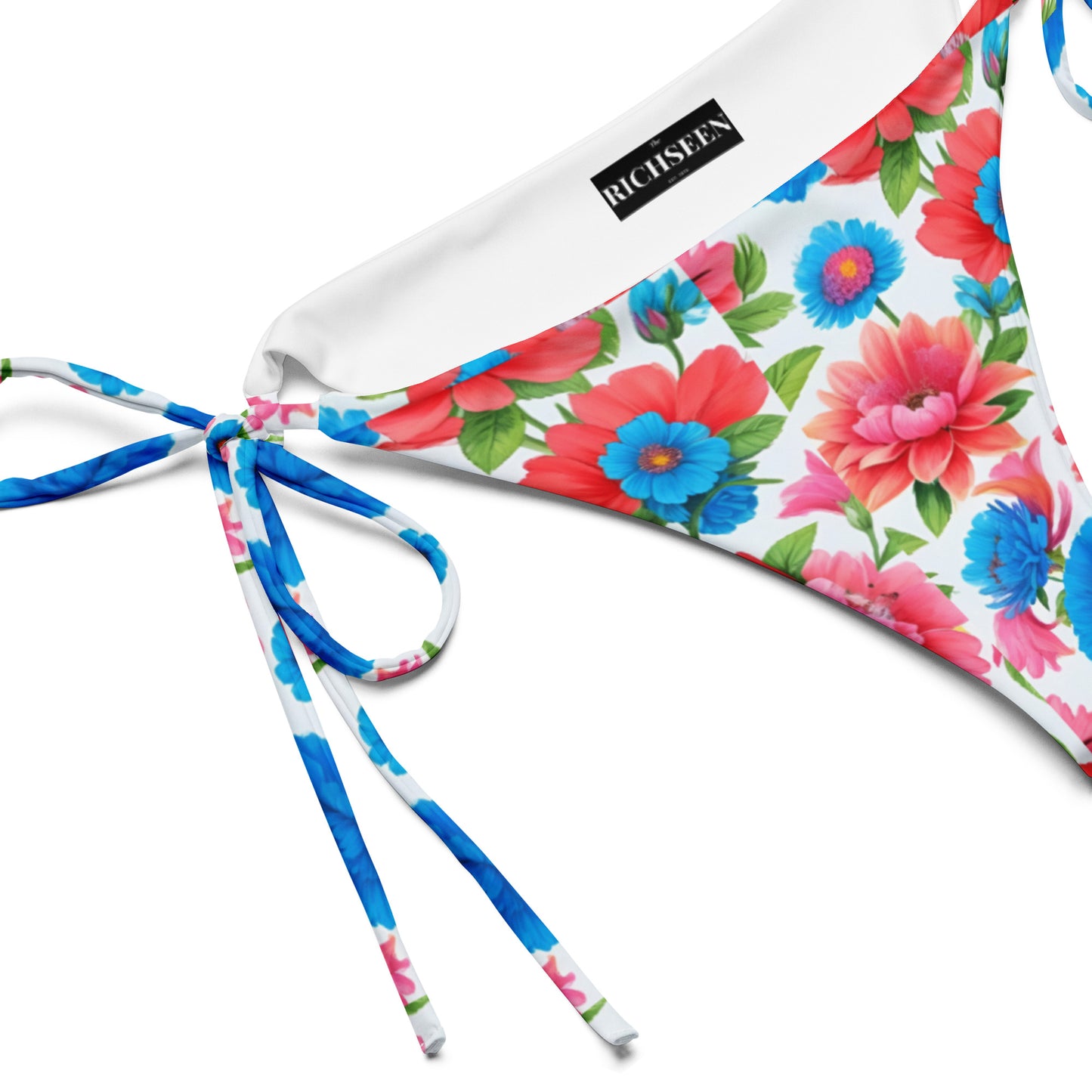 All-over print recycled string bikini bottom