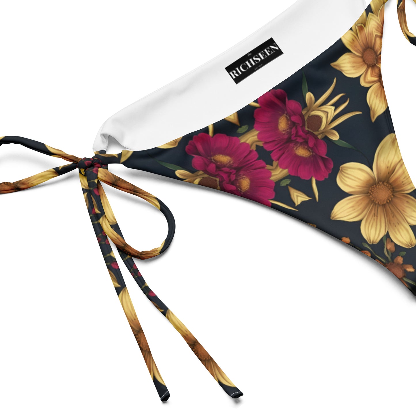 All-over print recycled string bikini bottom