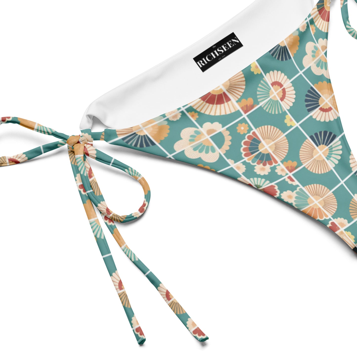 All-over print recycled string bikini bottom