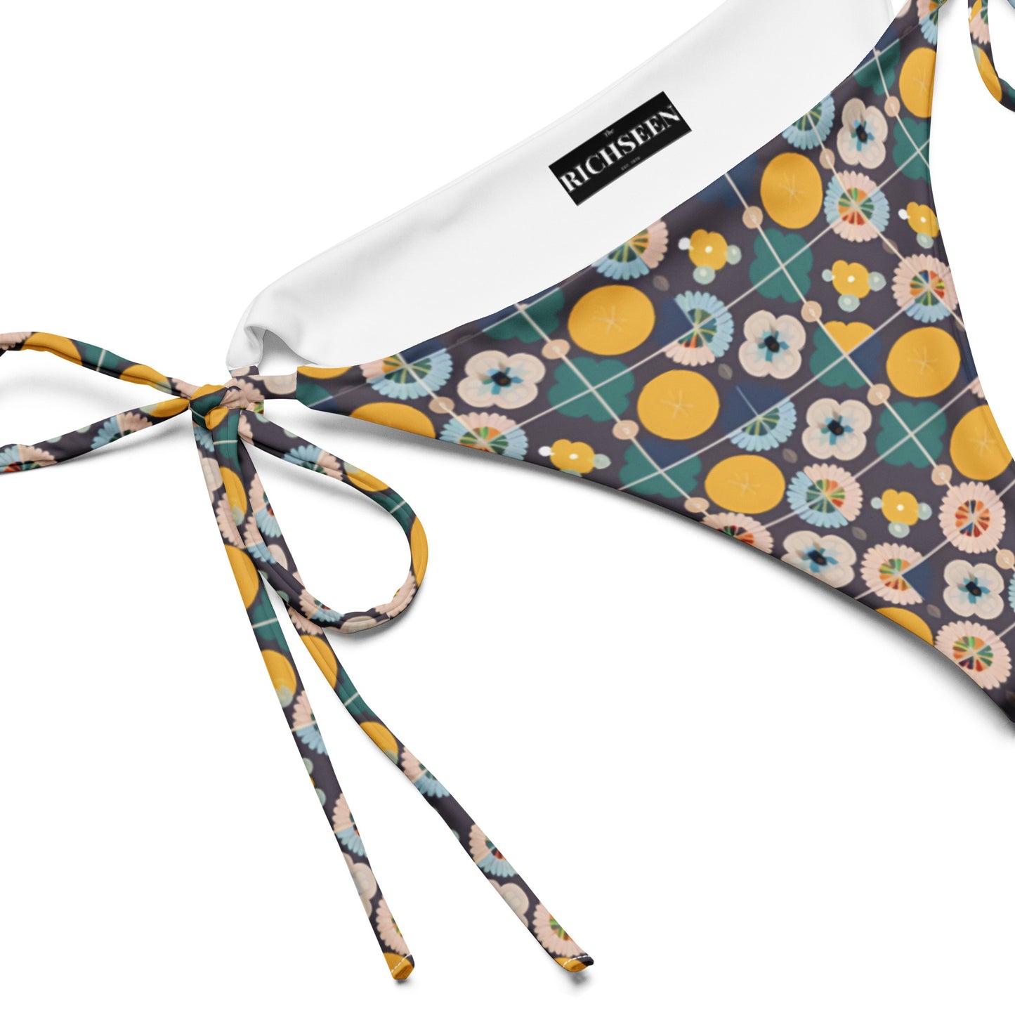 All-over print recycled string bikini bottom