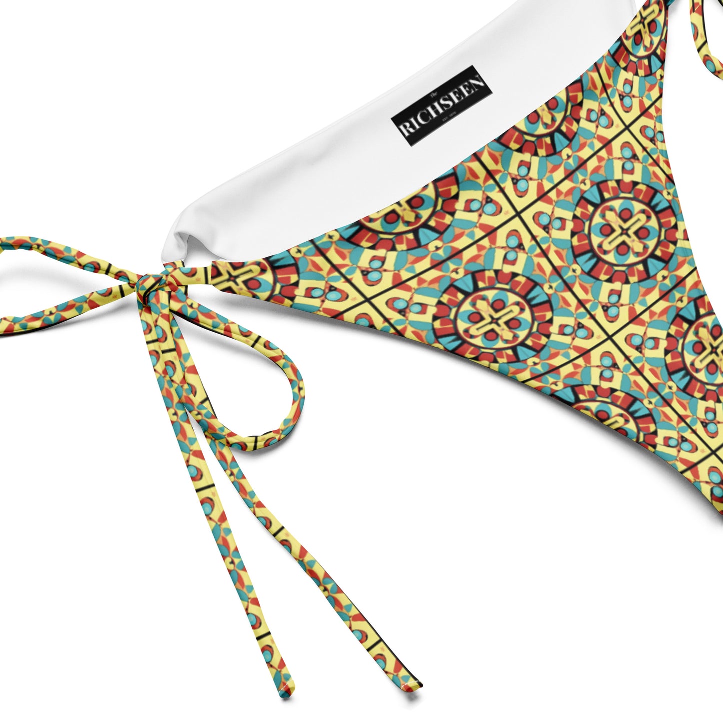 All-over print recycled string bikini bottom