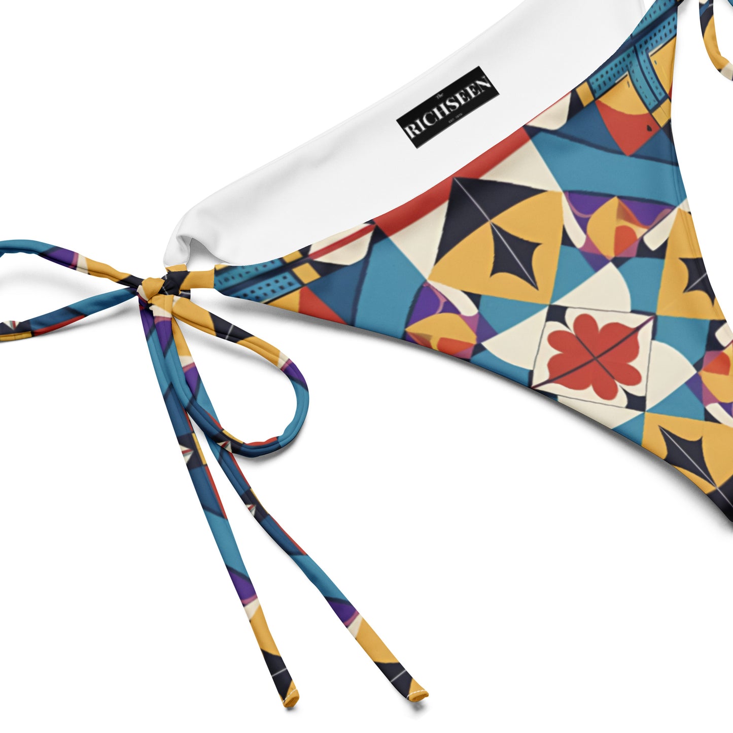 All-over print recycled string bikini bottom