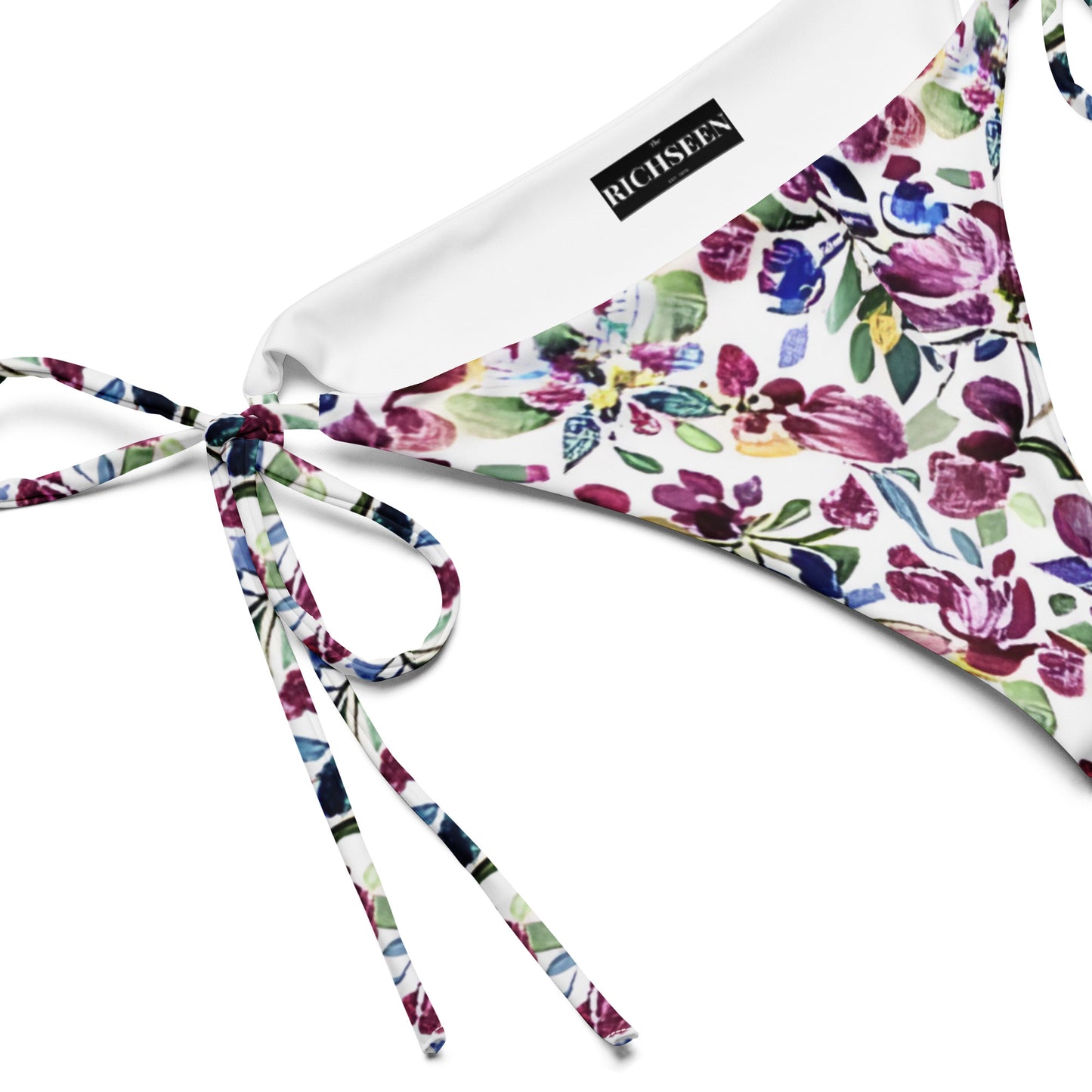 All-over print recycled string bikini bottom