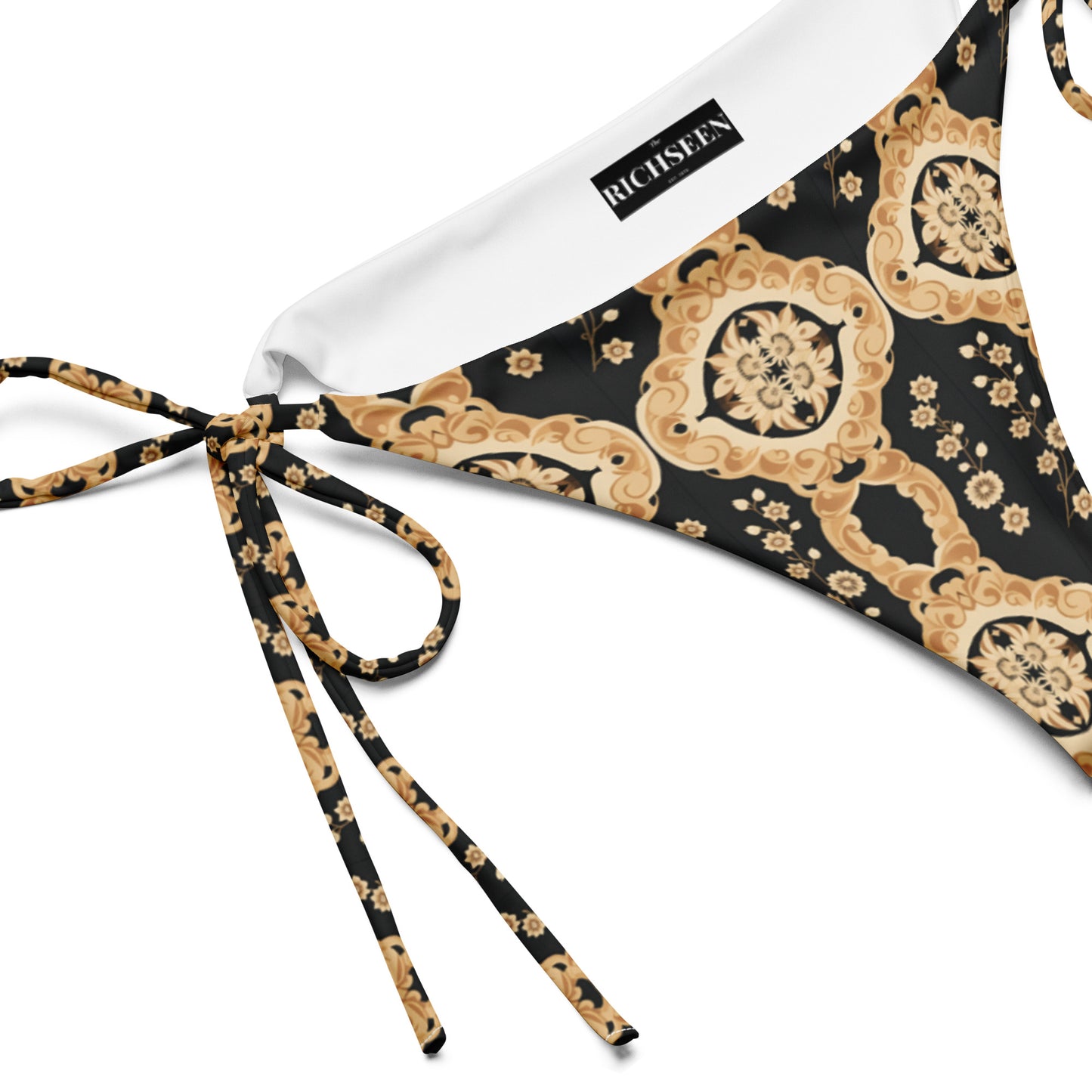 All-over print recycled string bikini bottom