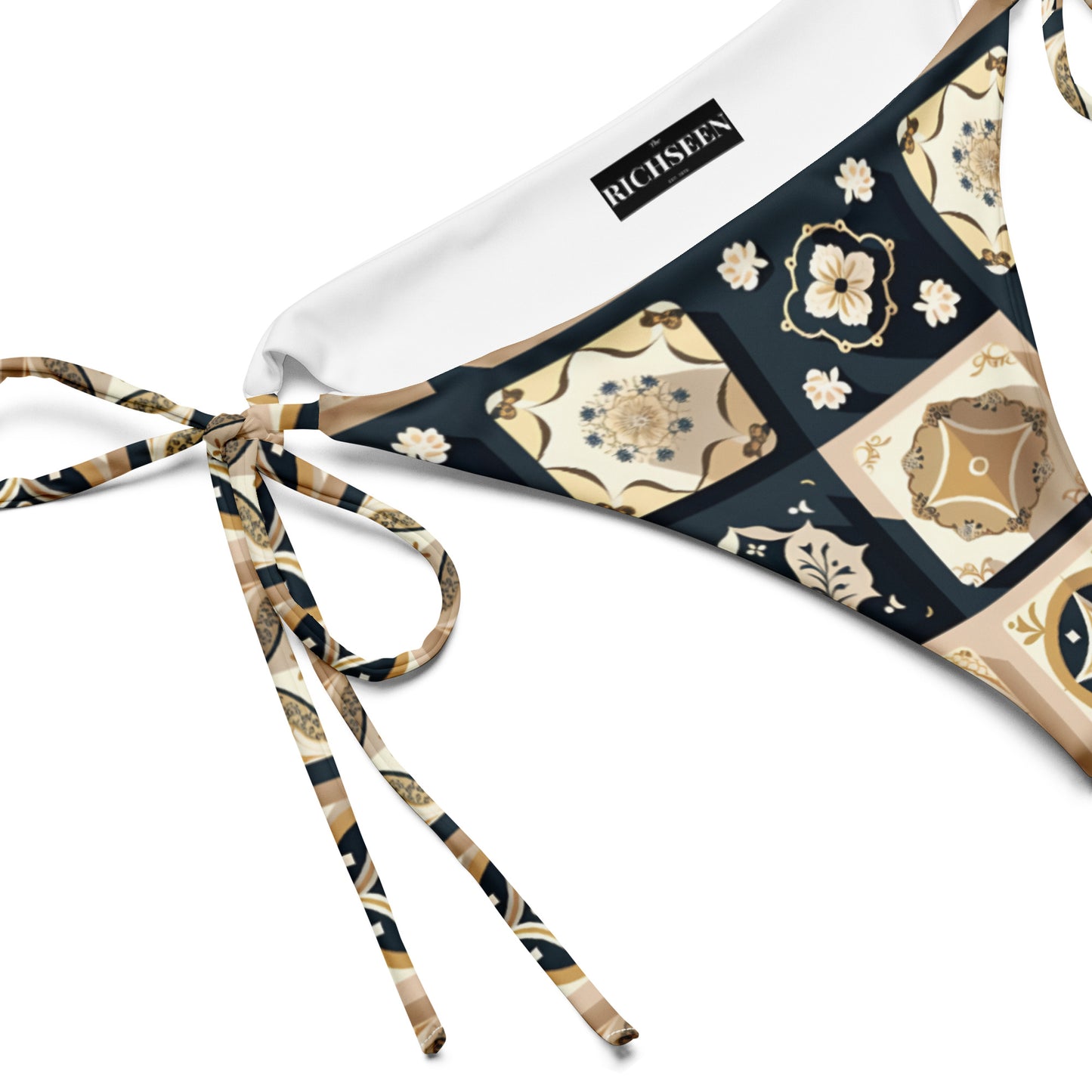 All-over print recycled string bikini bottom