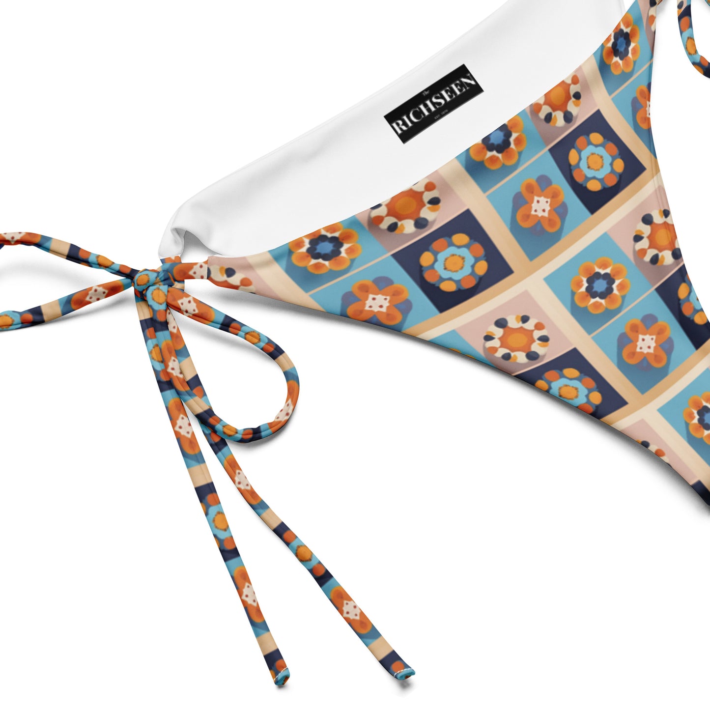 All-over print recycled string bikini bottom