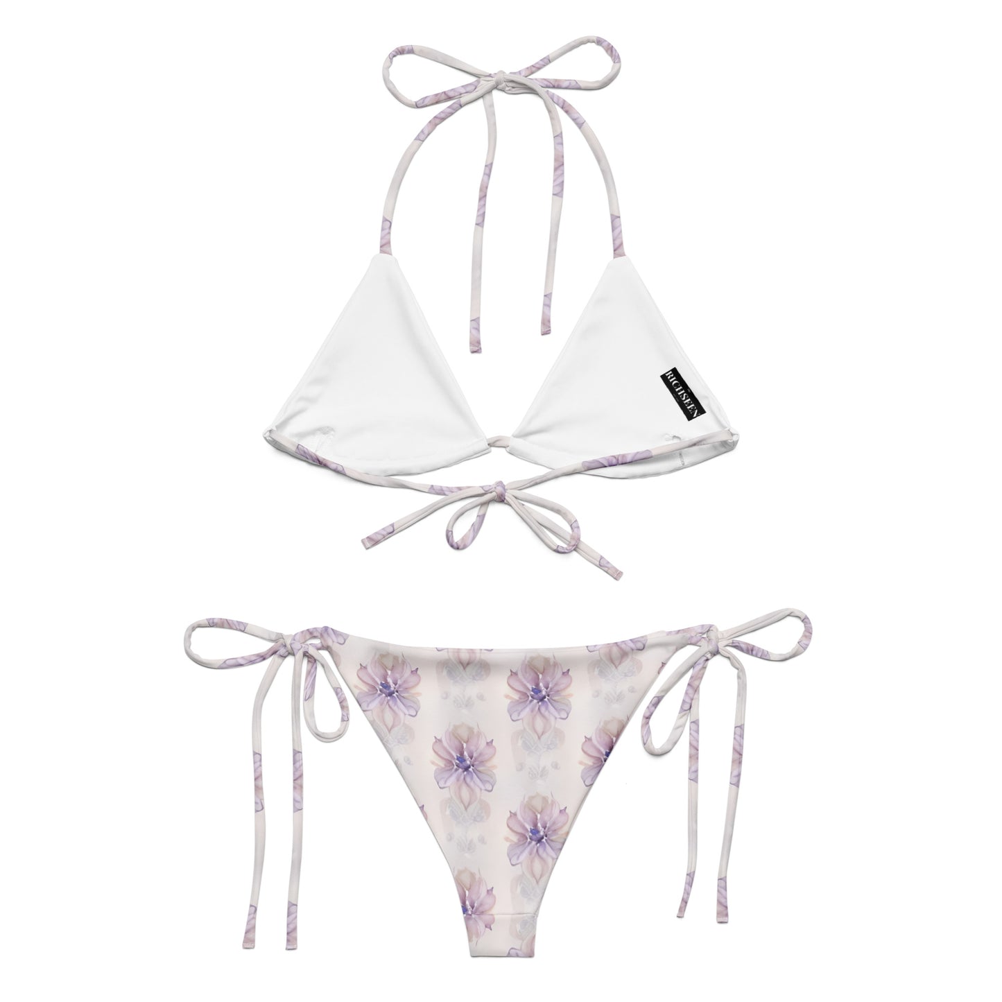 All-over print recycled string bikini