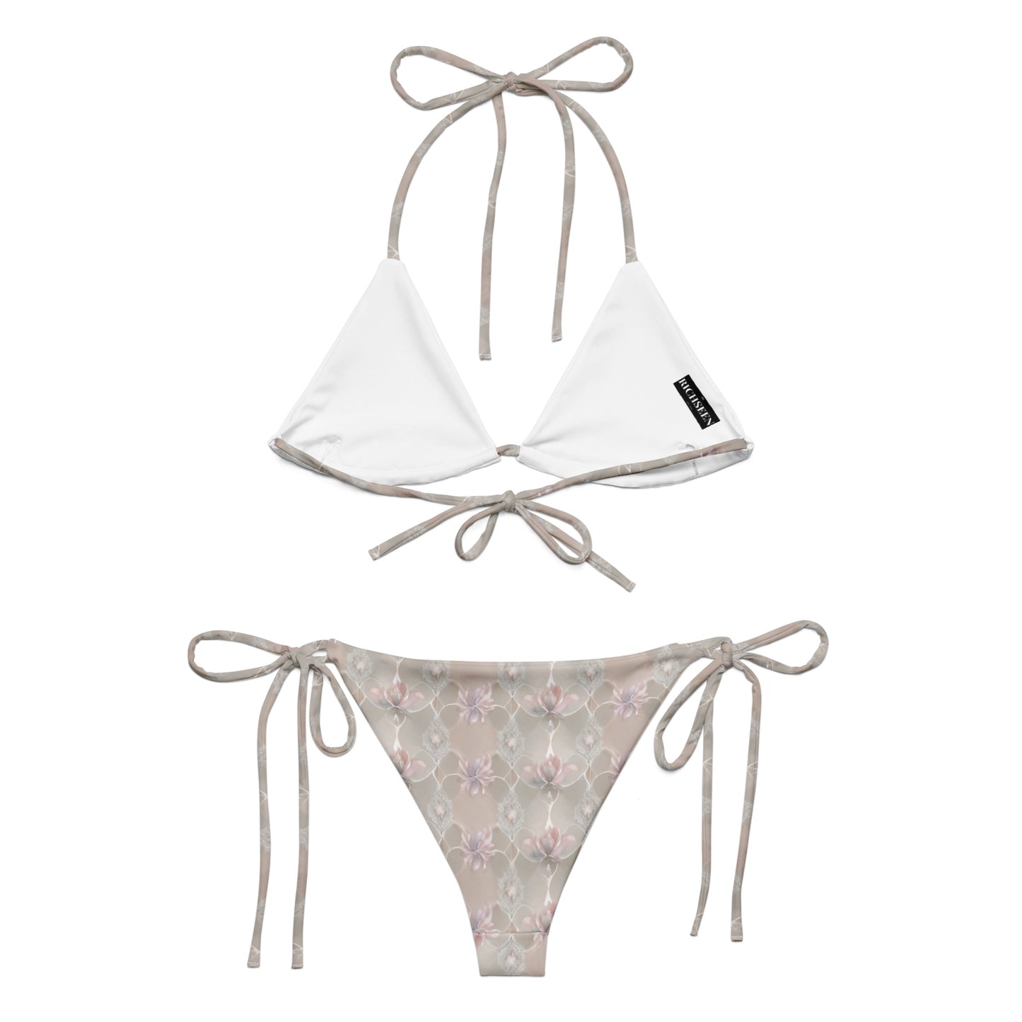 All-over print recycled string bikini