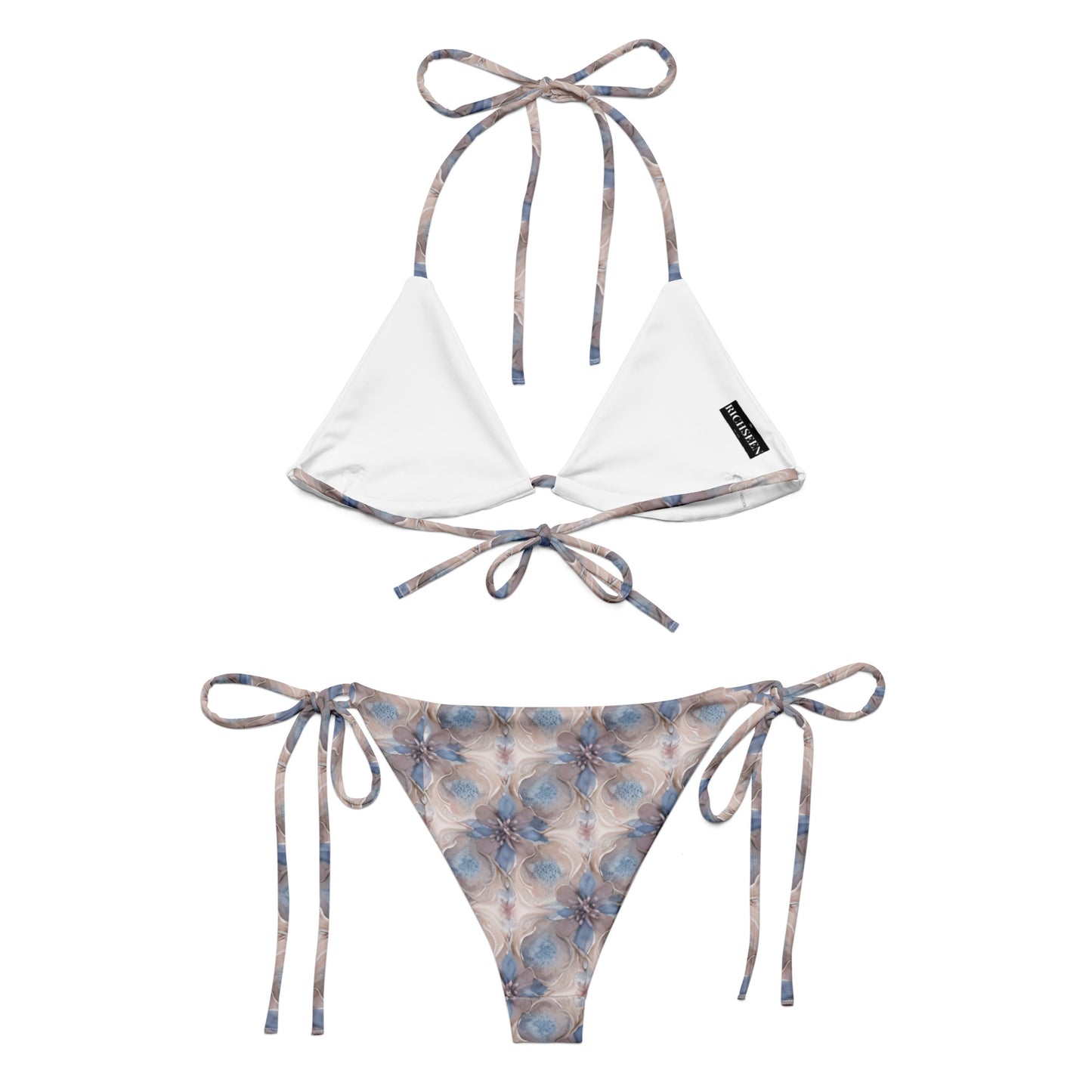 All-over print recycled string bikini