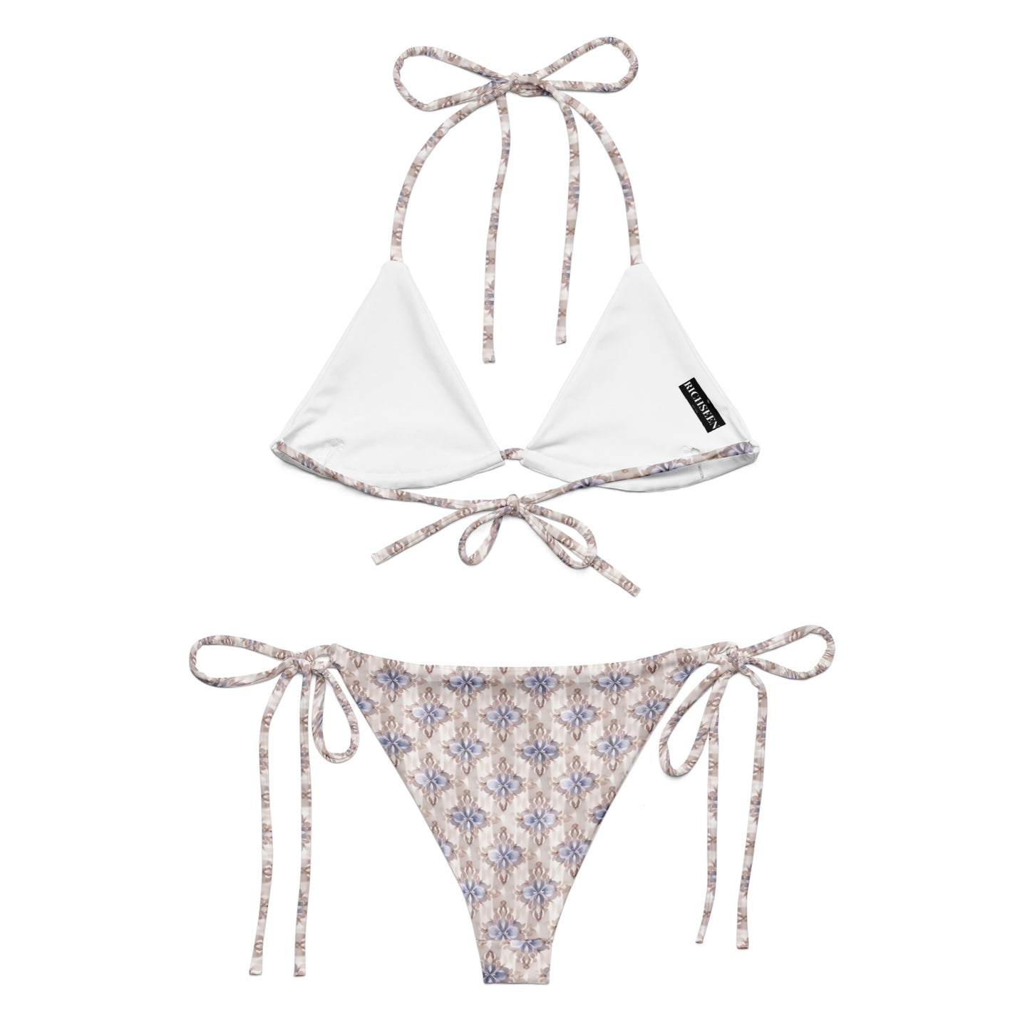 All-over print recycled string bikini