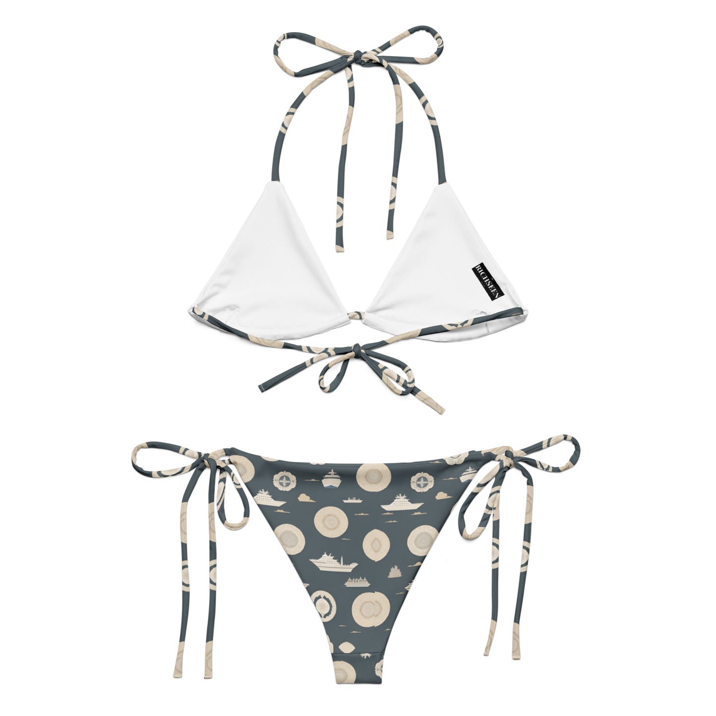 All-over print recycled string bikini