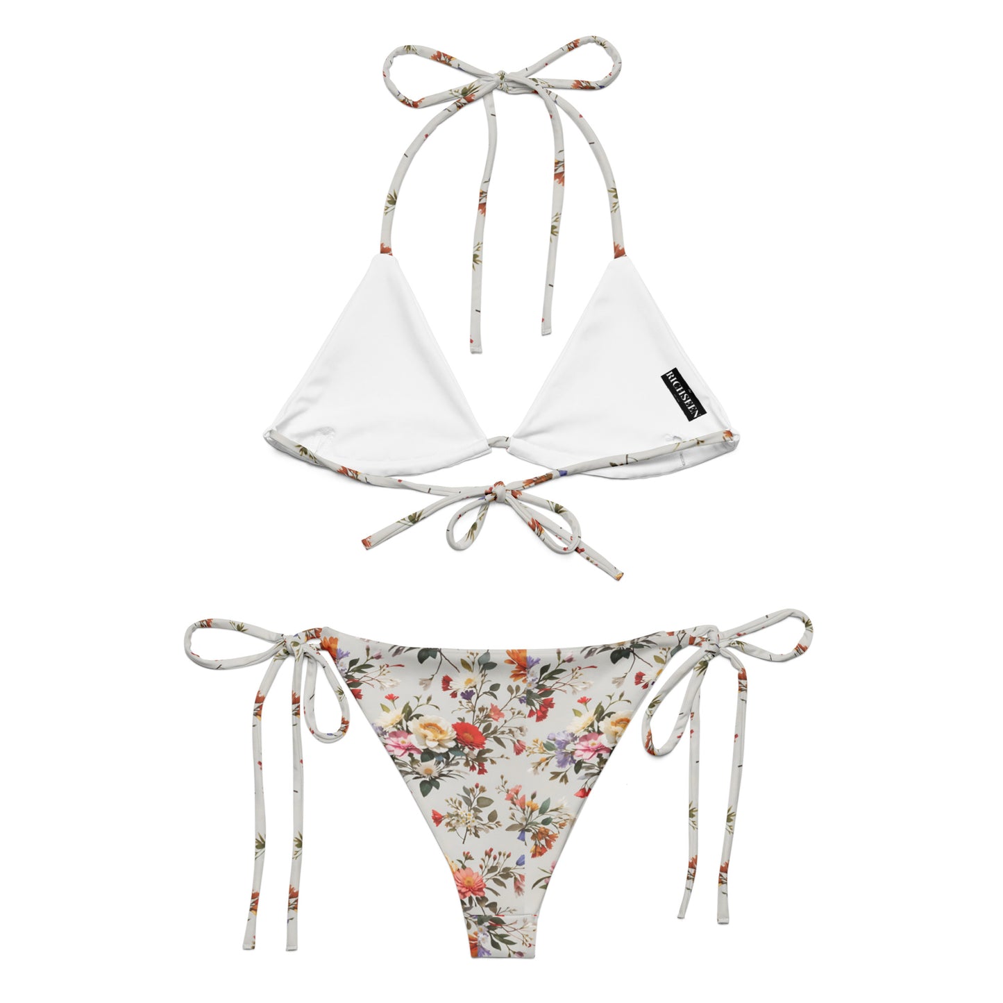 All-over print recycled string bikini