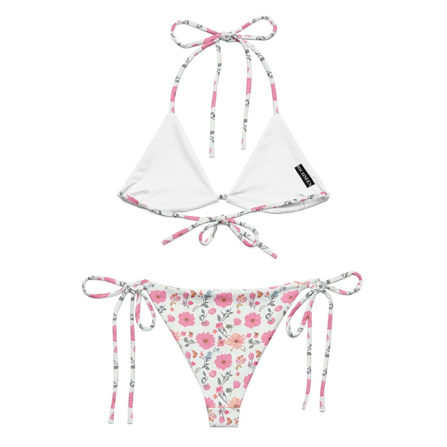 All-over print recycled string bikini