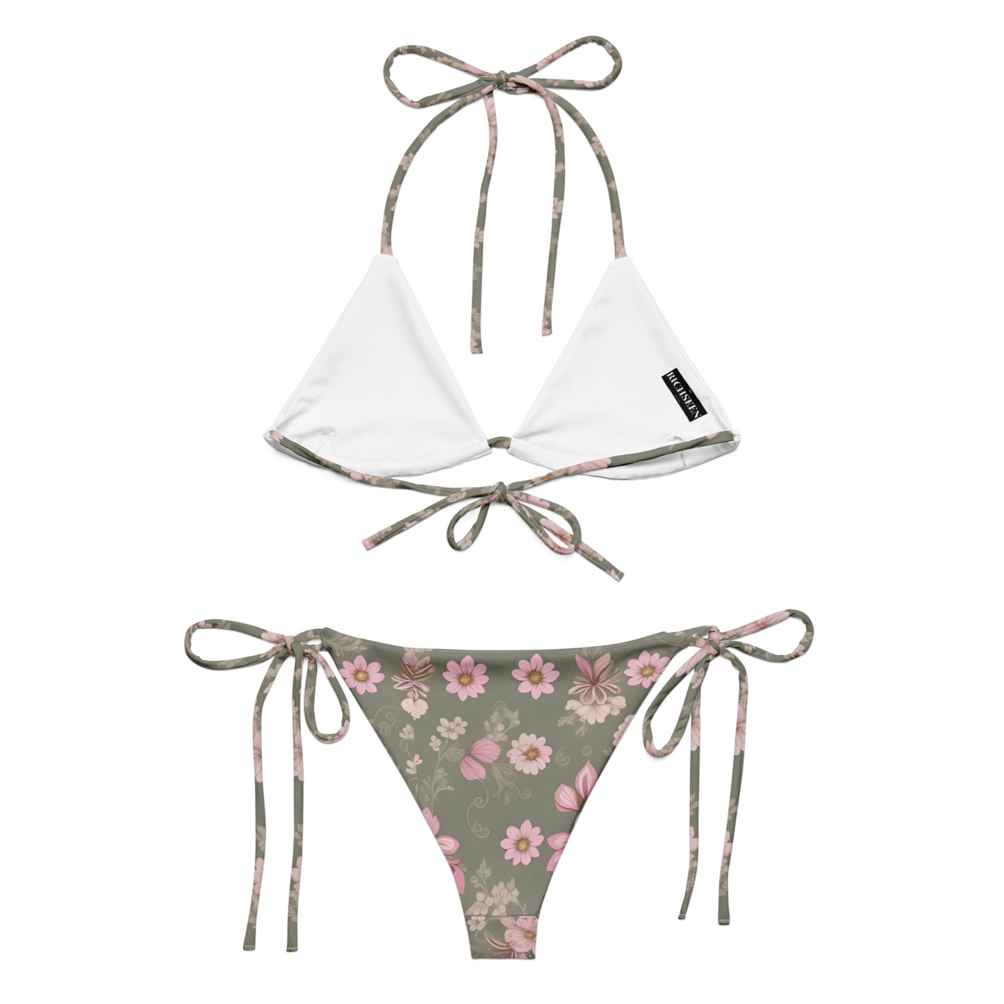 All-over print recycled string bikini