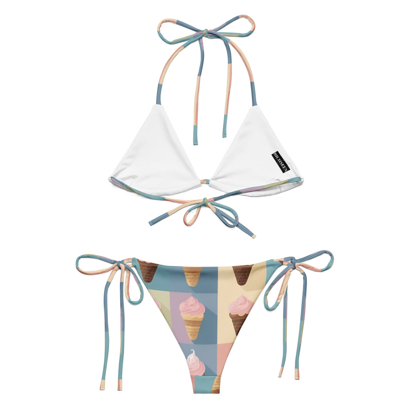 All-over print recycled string bikini