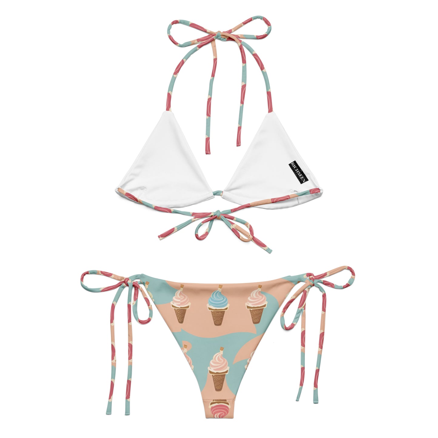 All-over print recycled string bikini