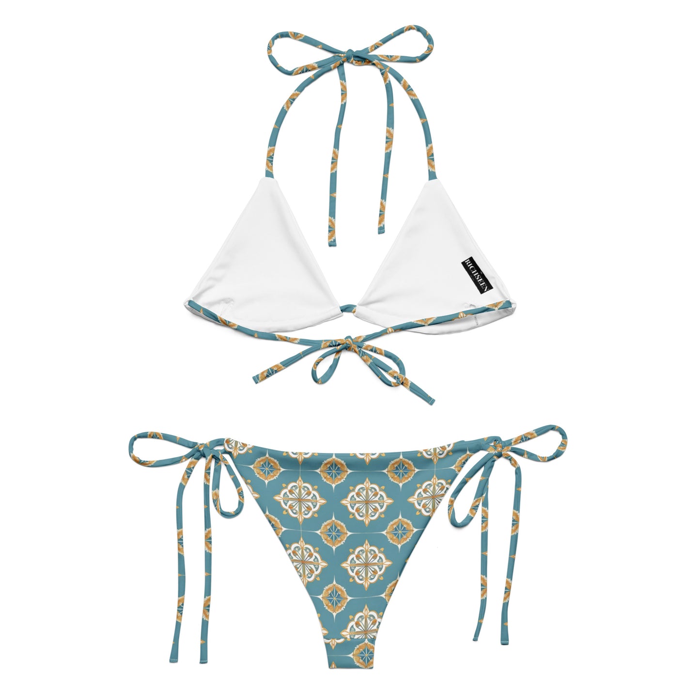 All-over print recycled string bikini