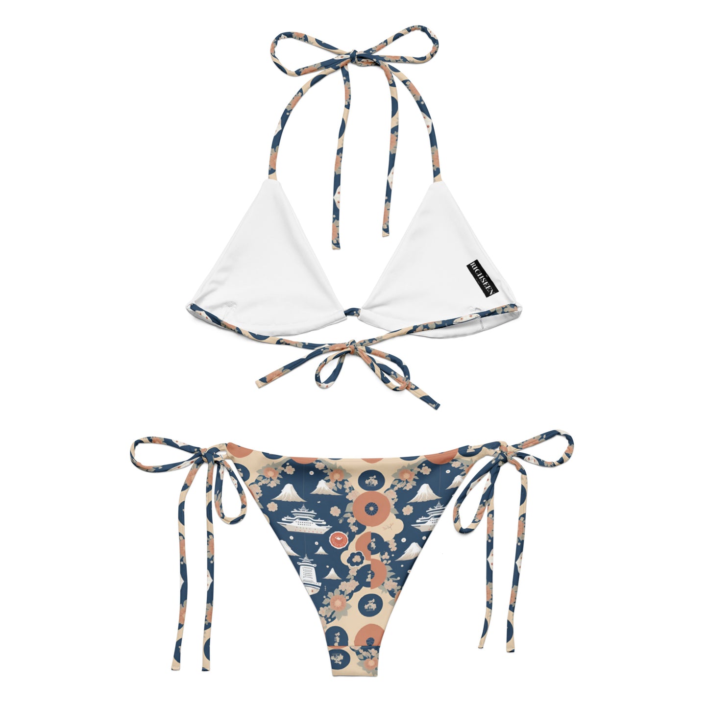 All-over print recycled string bikini