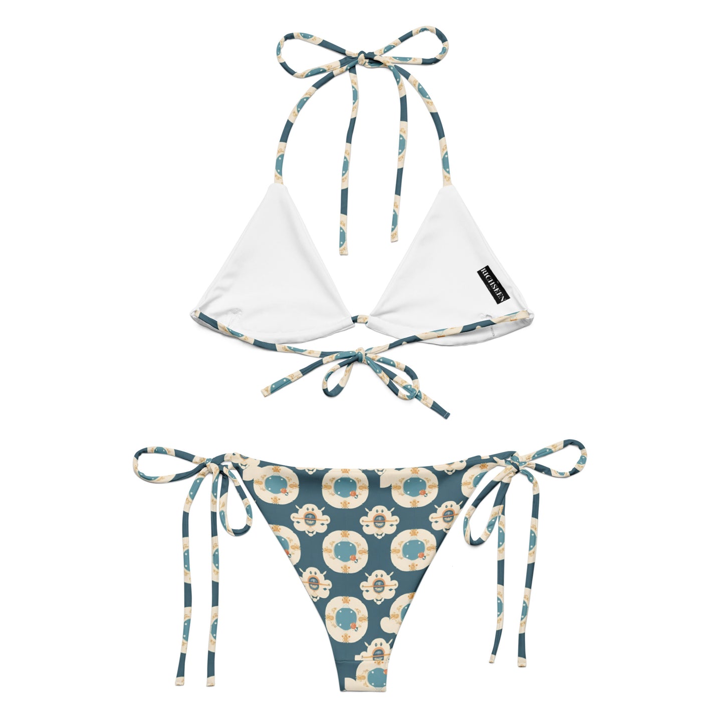 All-over print recycled string bikini