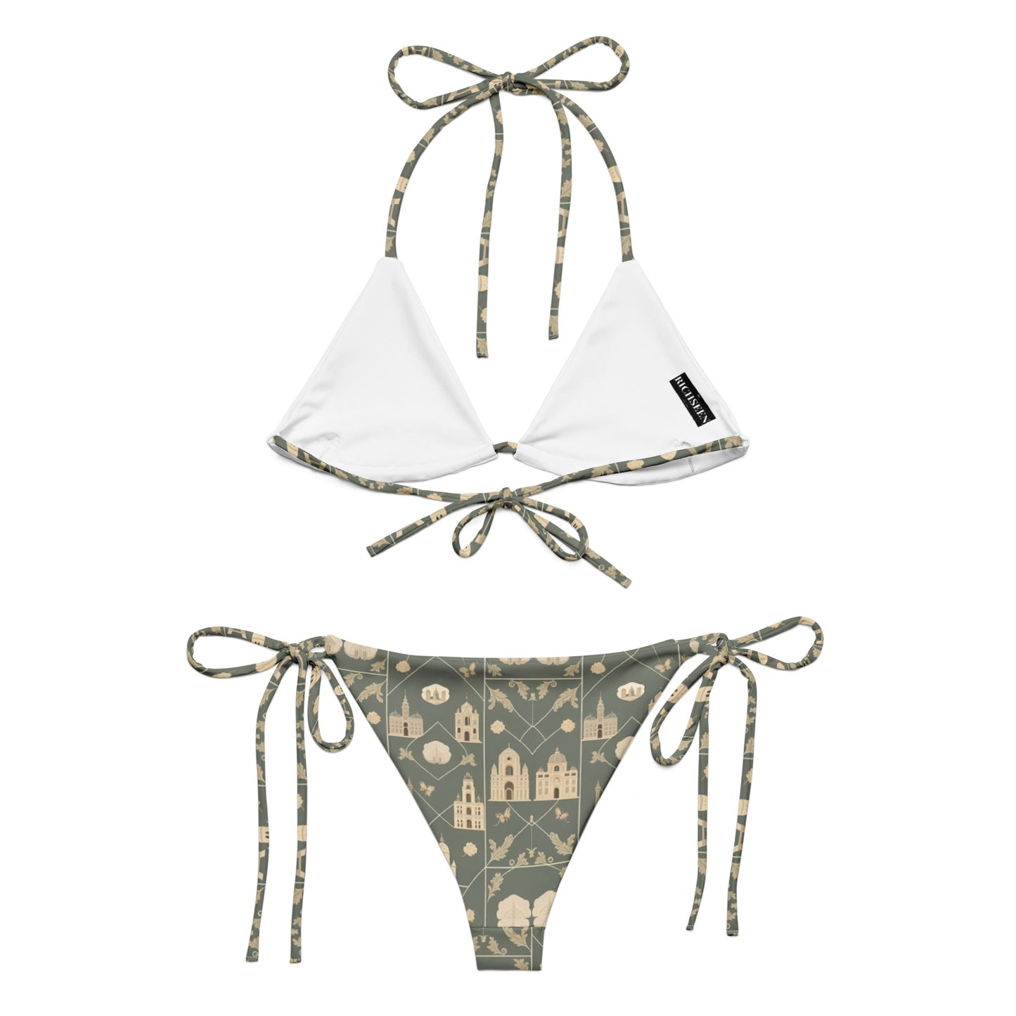 All-over print recycled string bikini