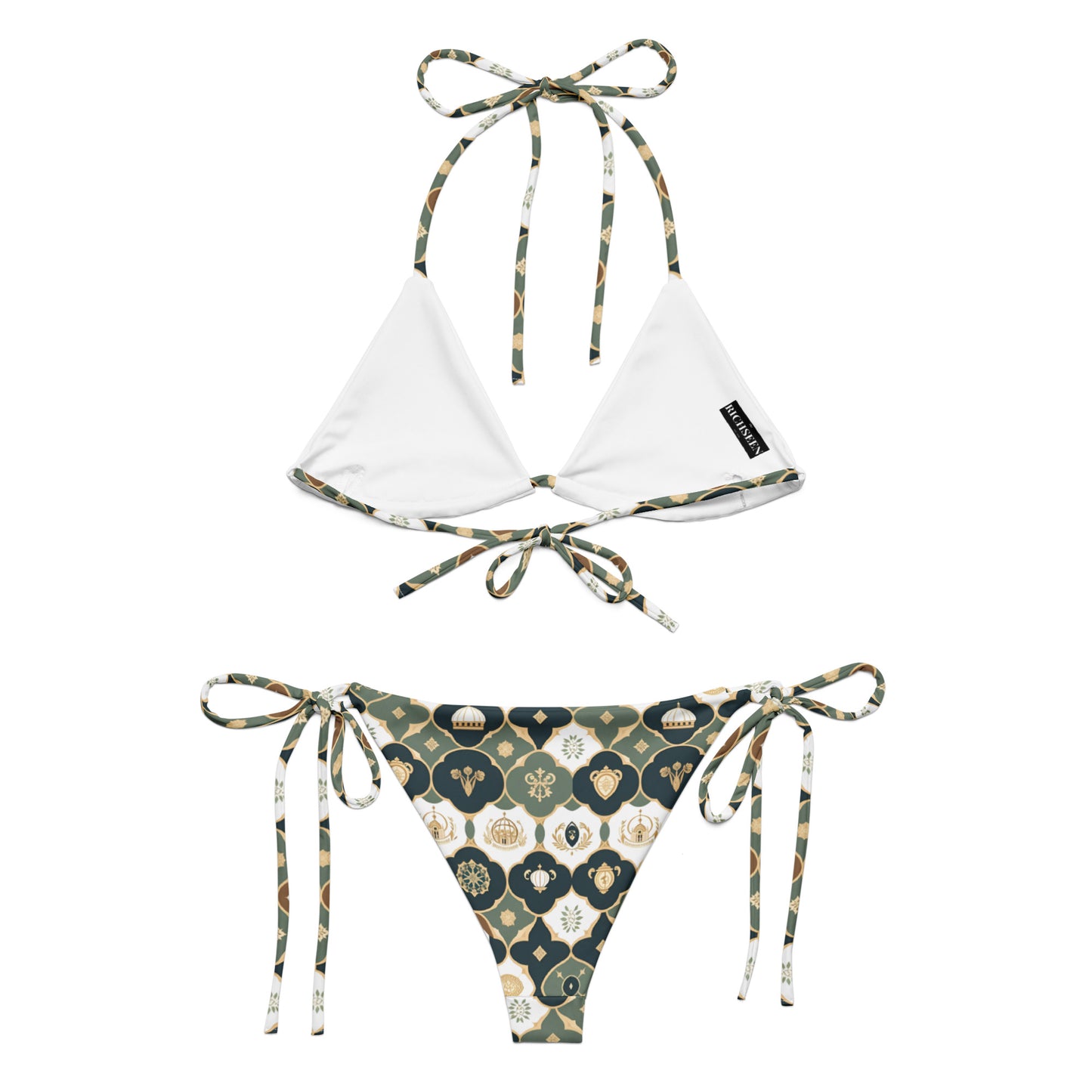 All-over print recycled string bikini