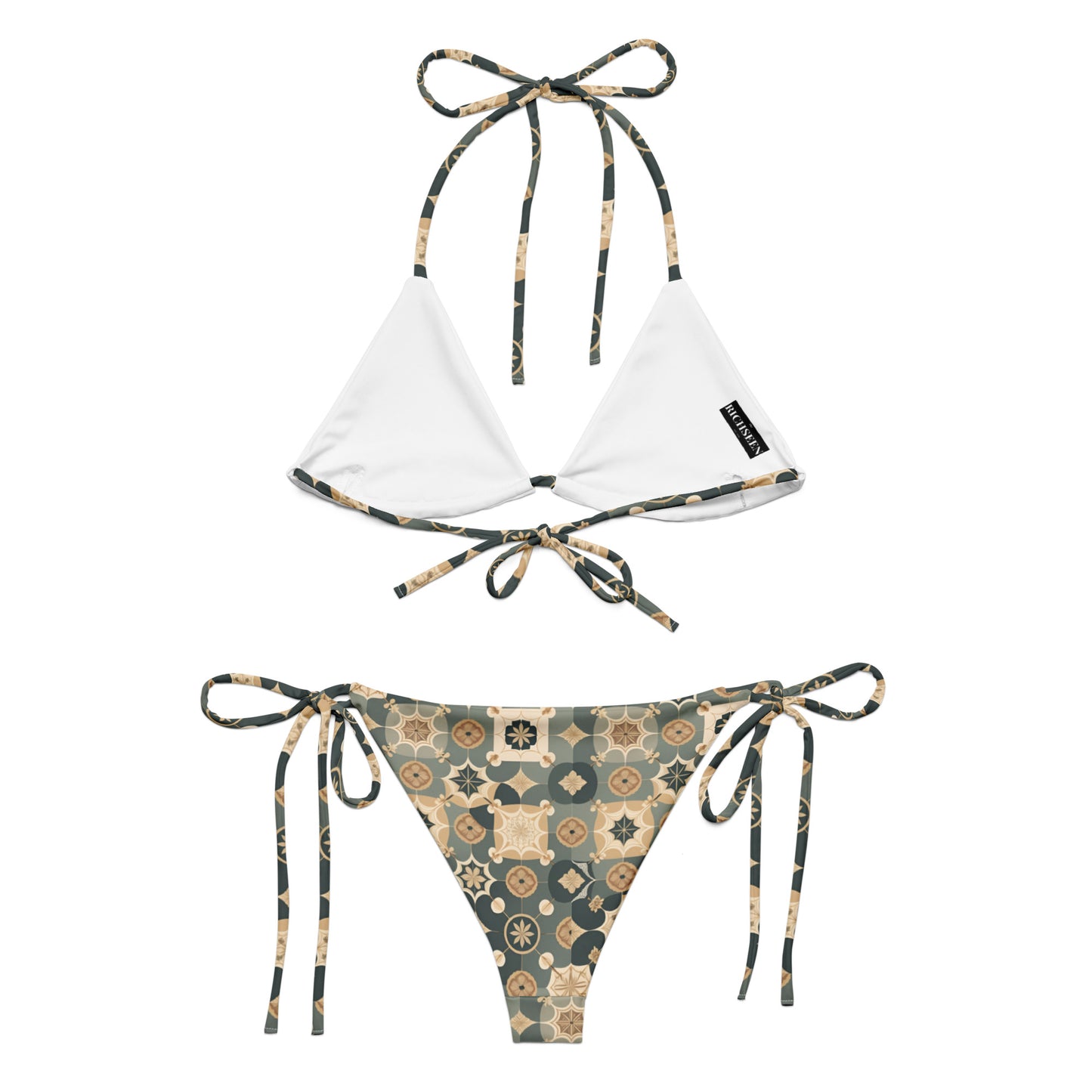 All-over print recycled string bikini