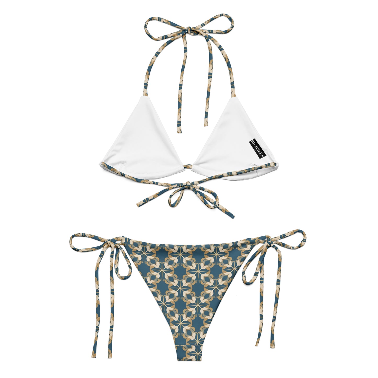 All-over print recycled string bikini