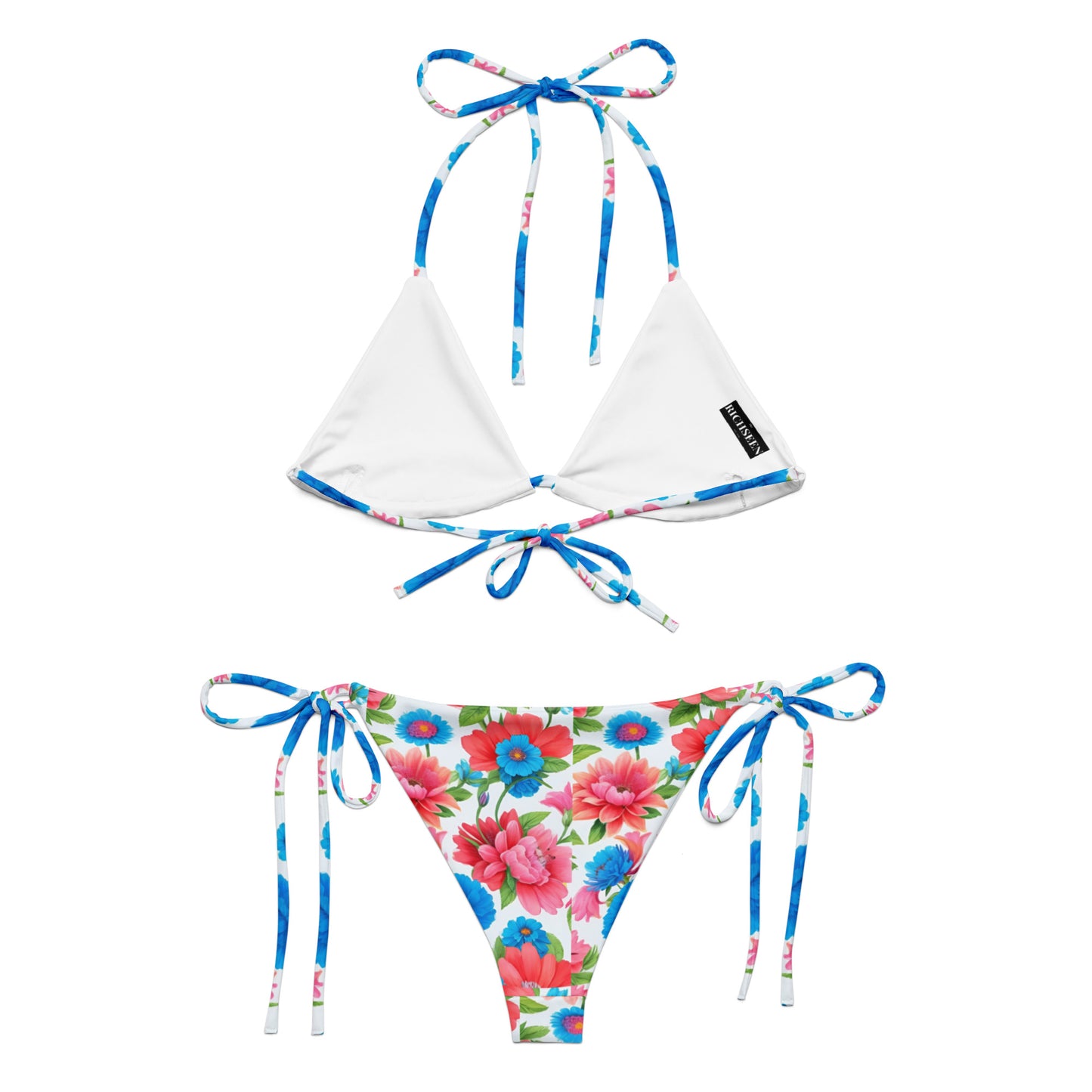 All-over print recycled string bikini