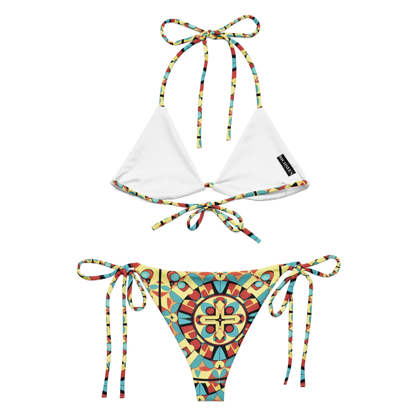 All-over print recycled string bikini