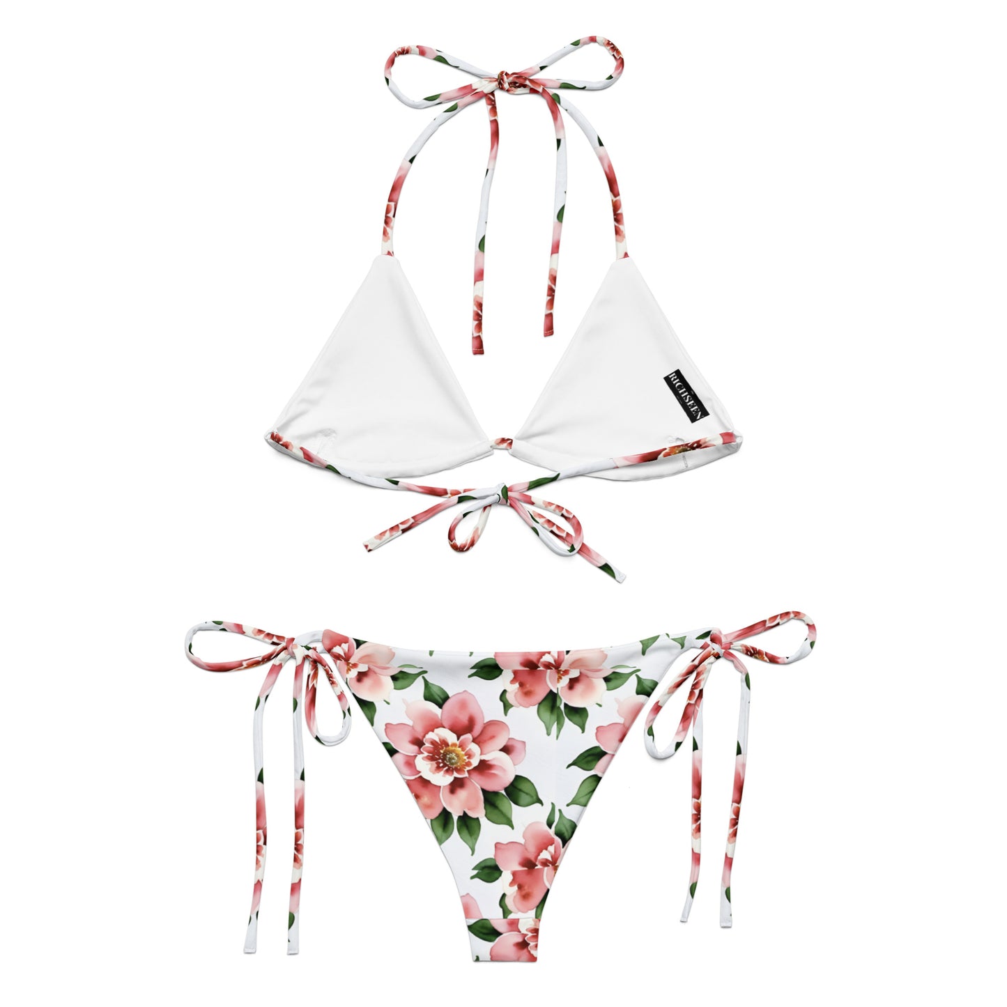 All-over print recycled string bikini