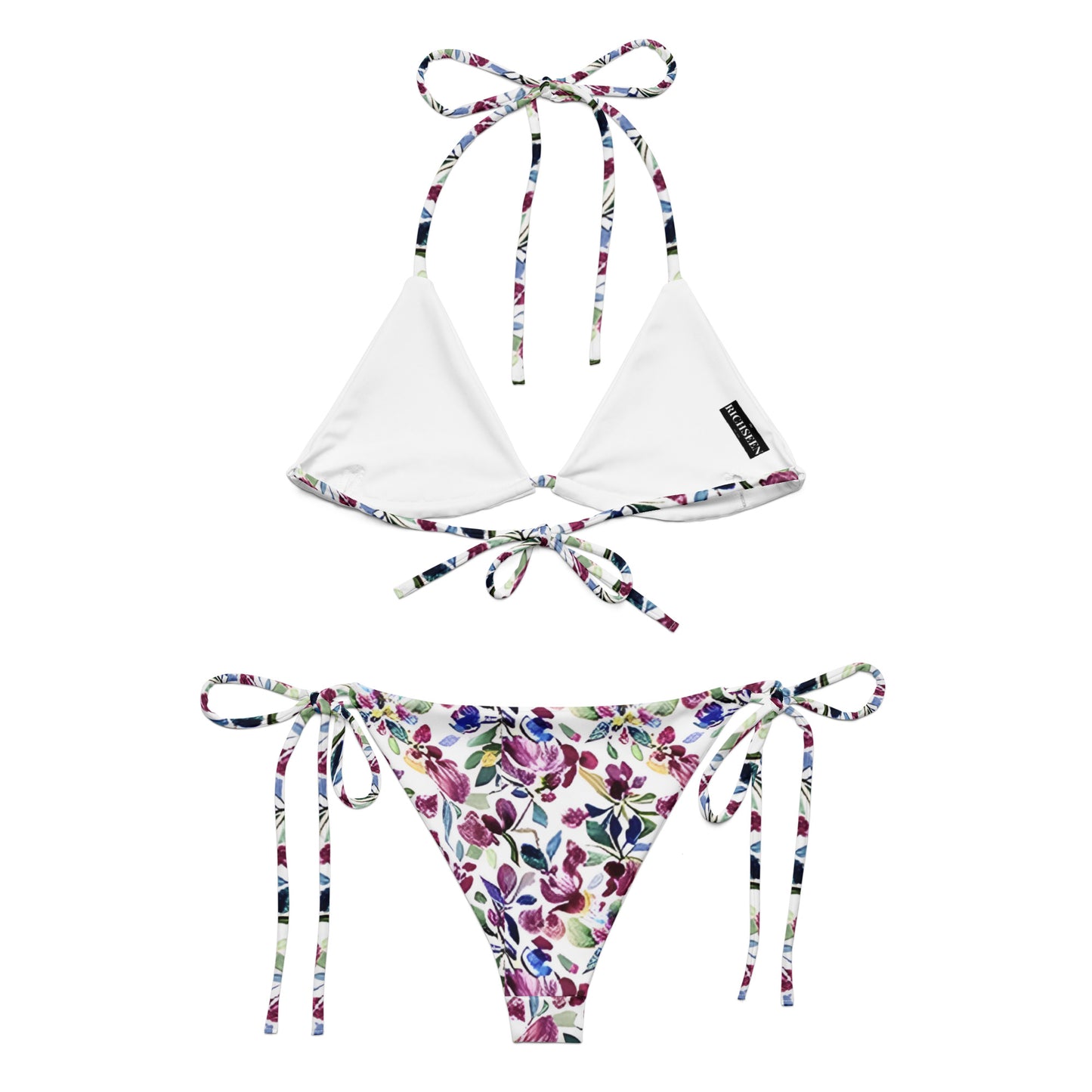 All-over print recycled string bikini