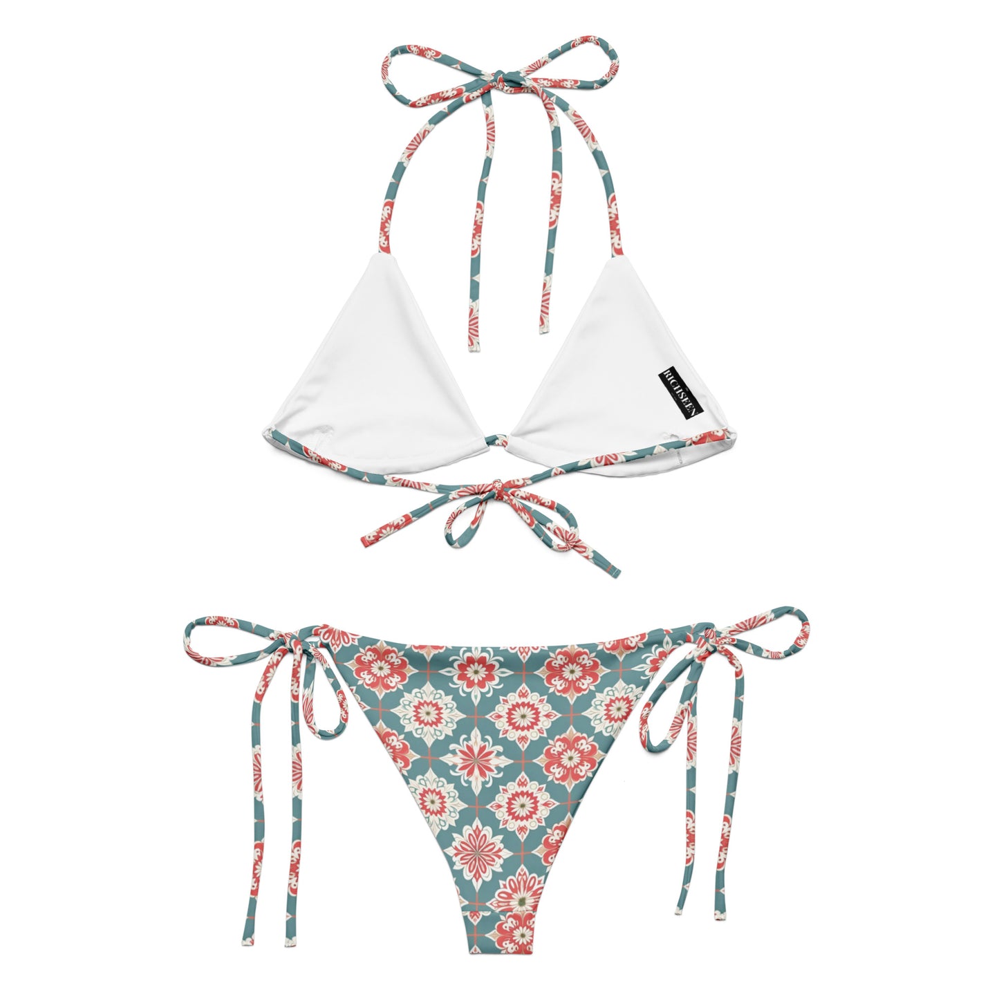 All-over print recycled string bikini