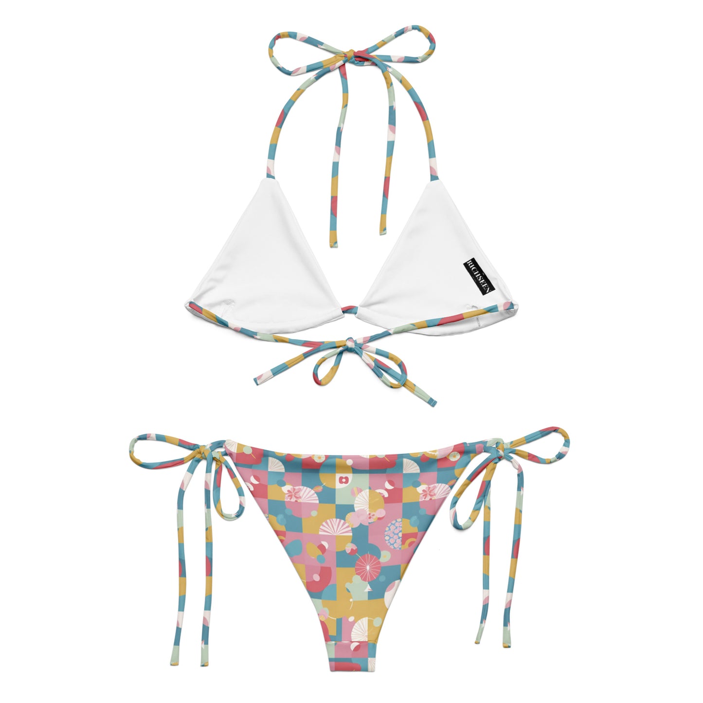 All-over print recycled string bikini