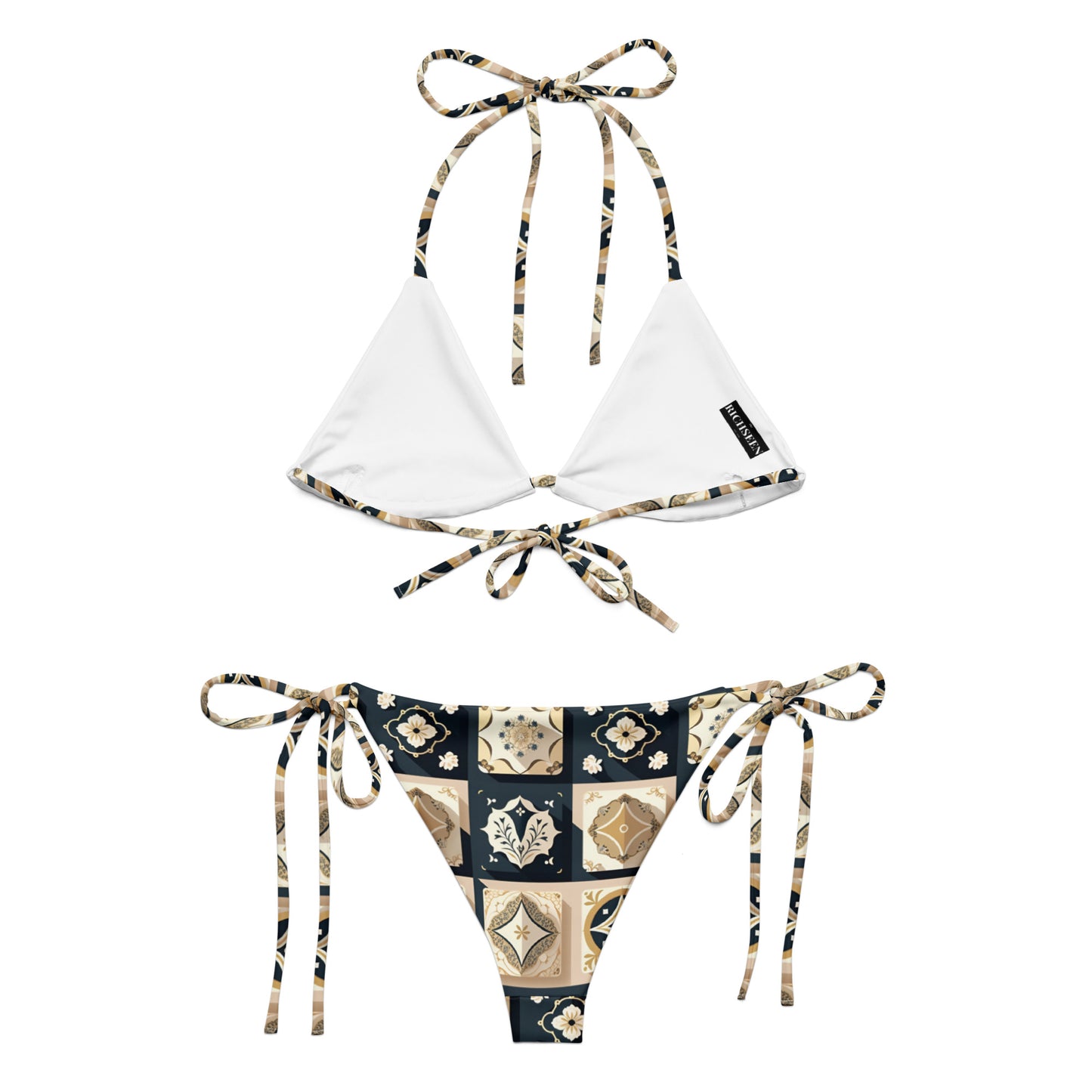 All-over print recycled string bikini