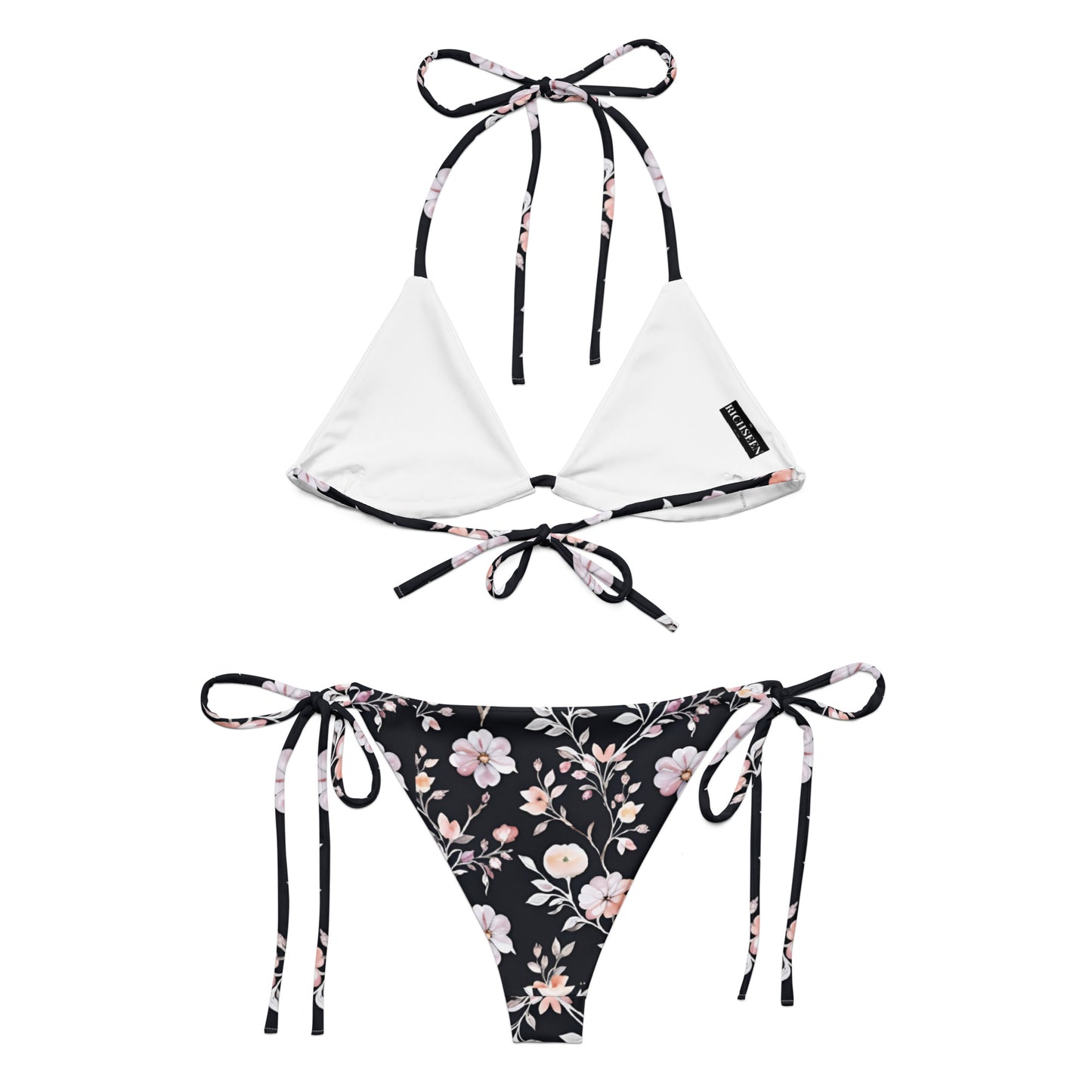 All-over print recycled string bikini