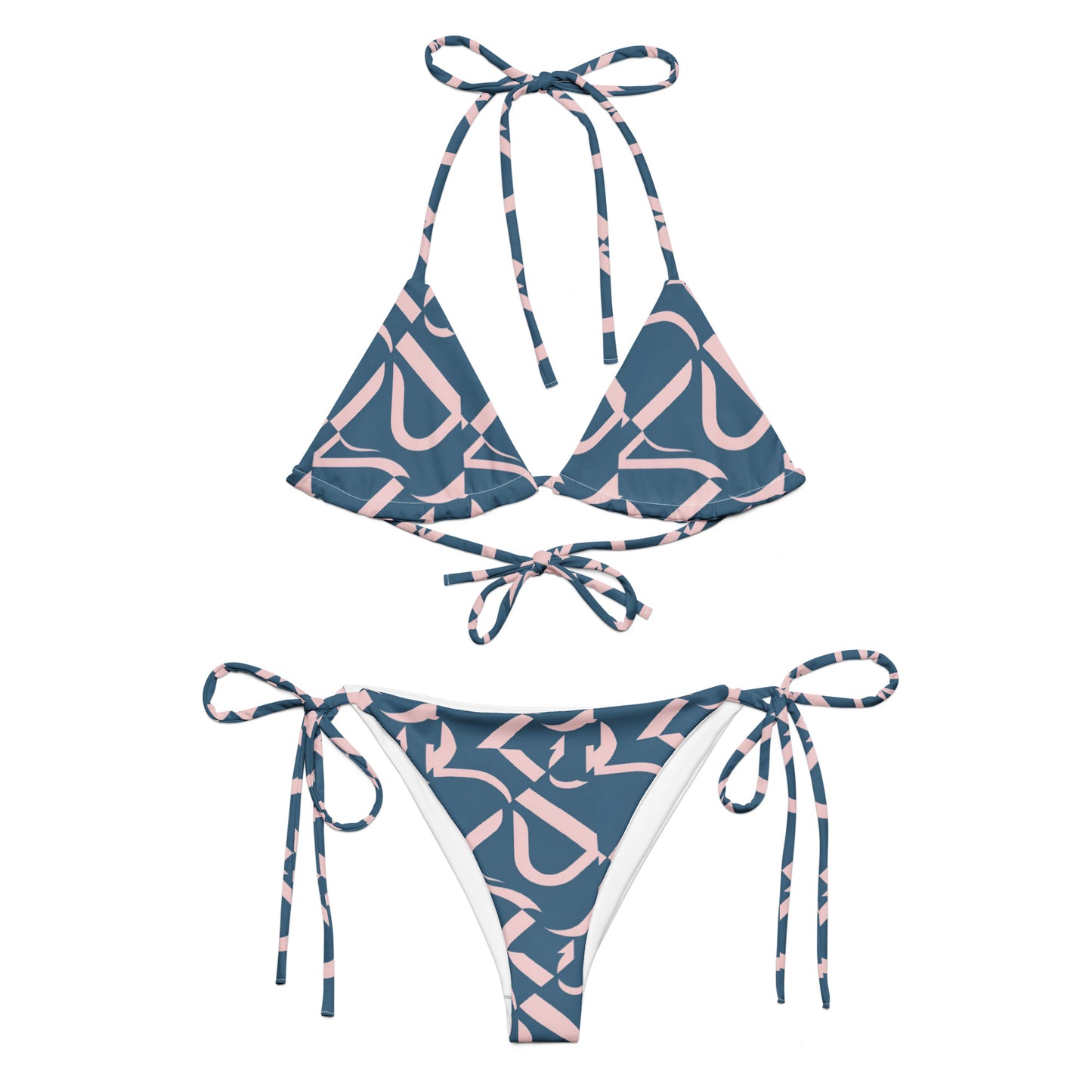 All-over print recycled string bikini