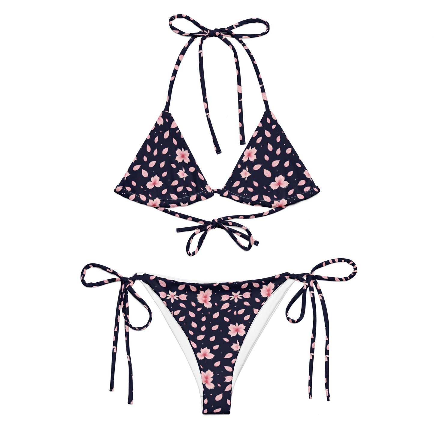 All-over print recycled string bikini