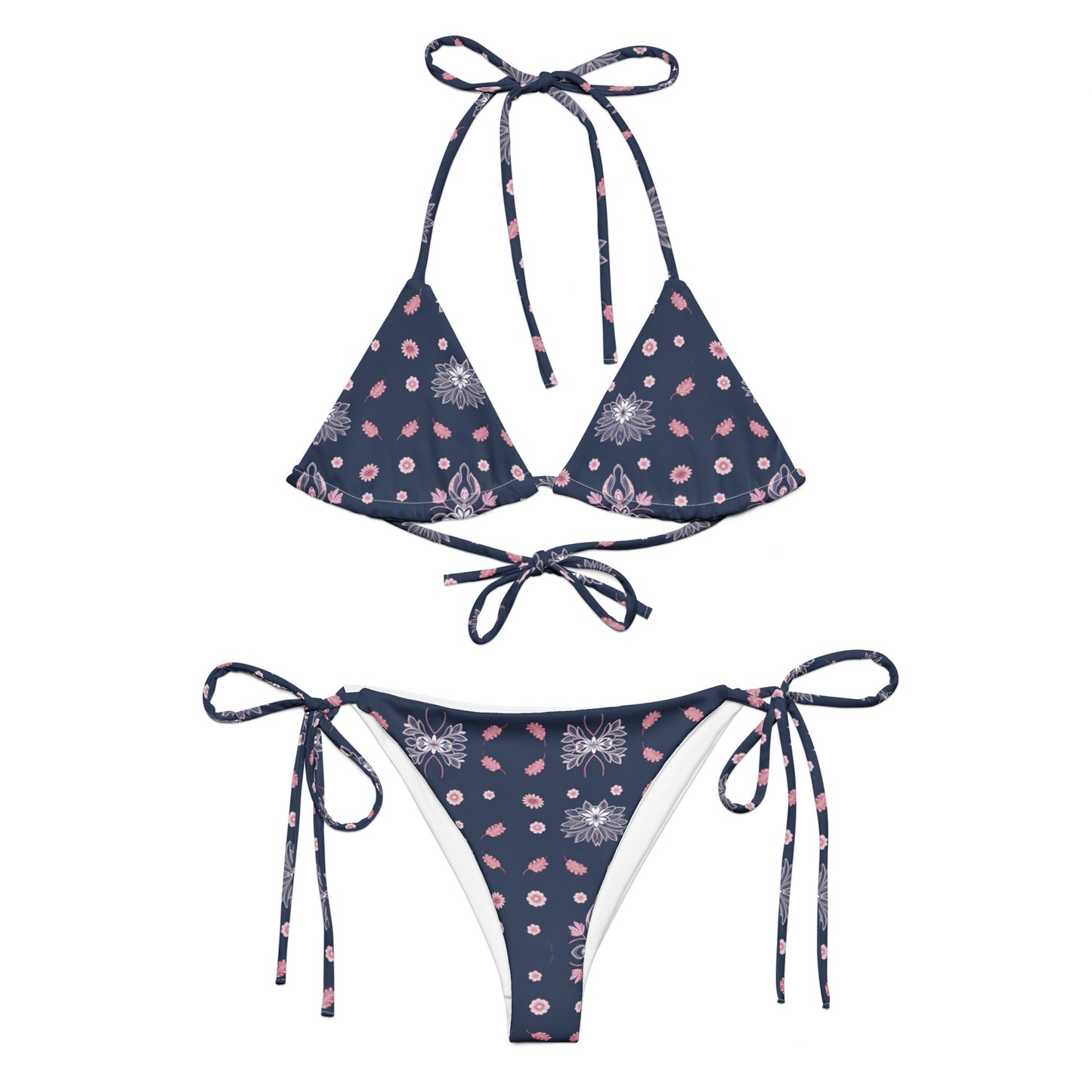 All-over print recycled string bikini