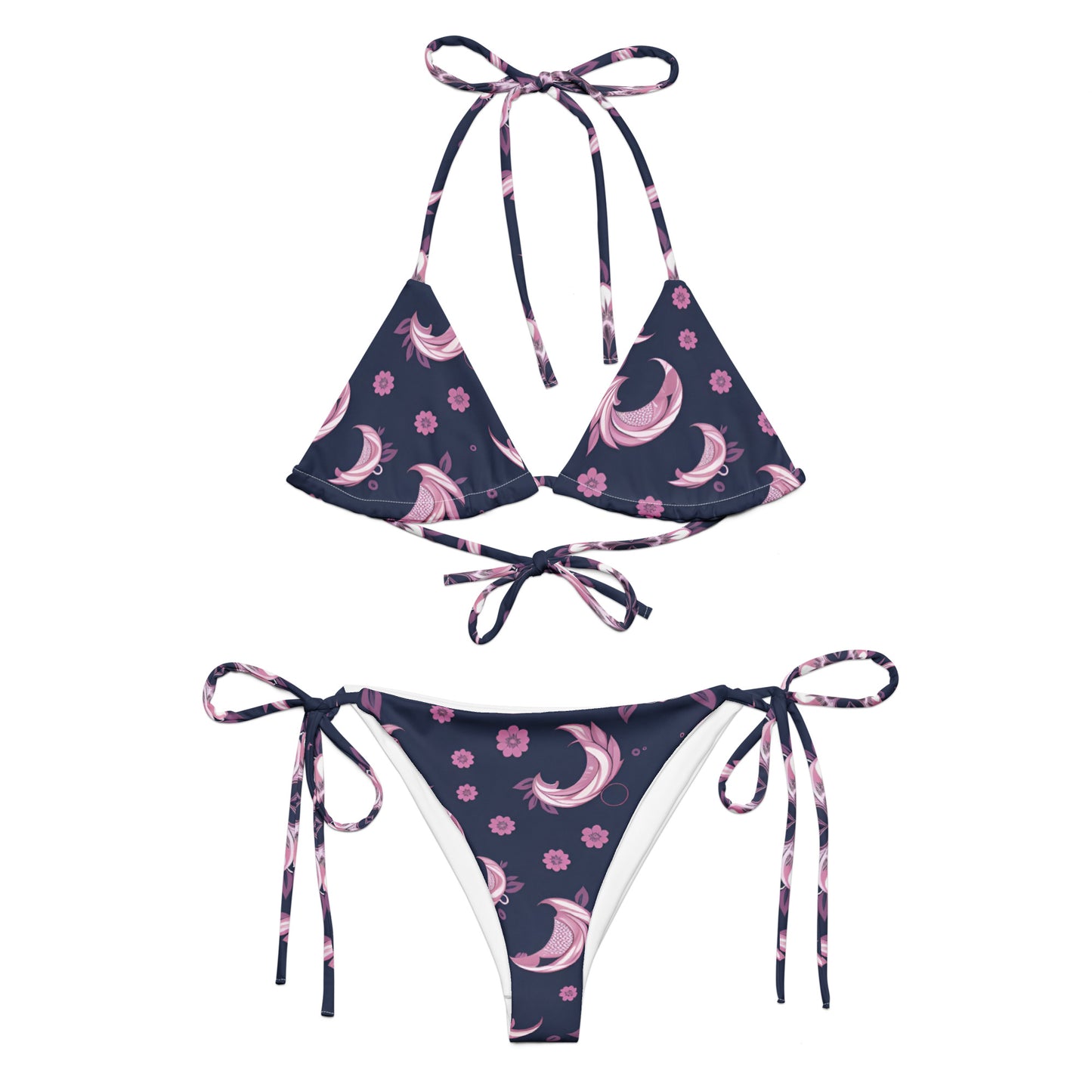 All-over print recycled string bikini