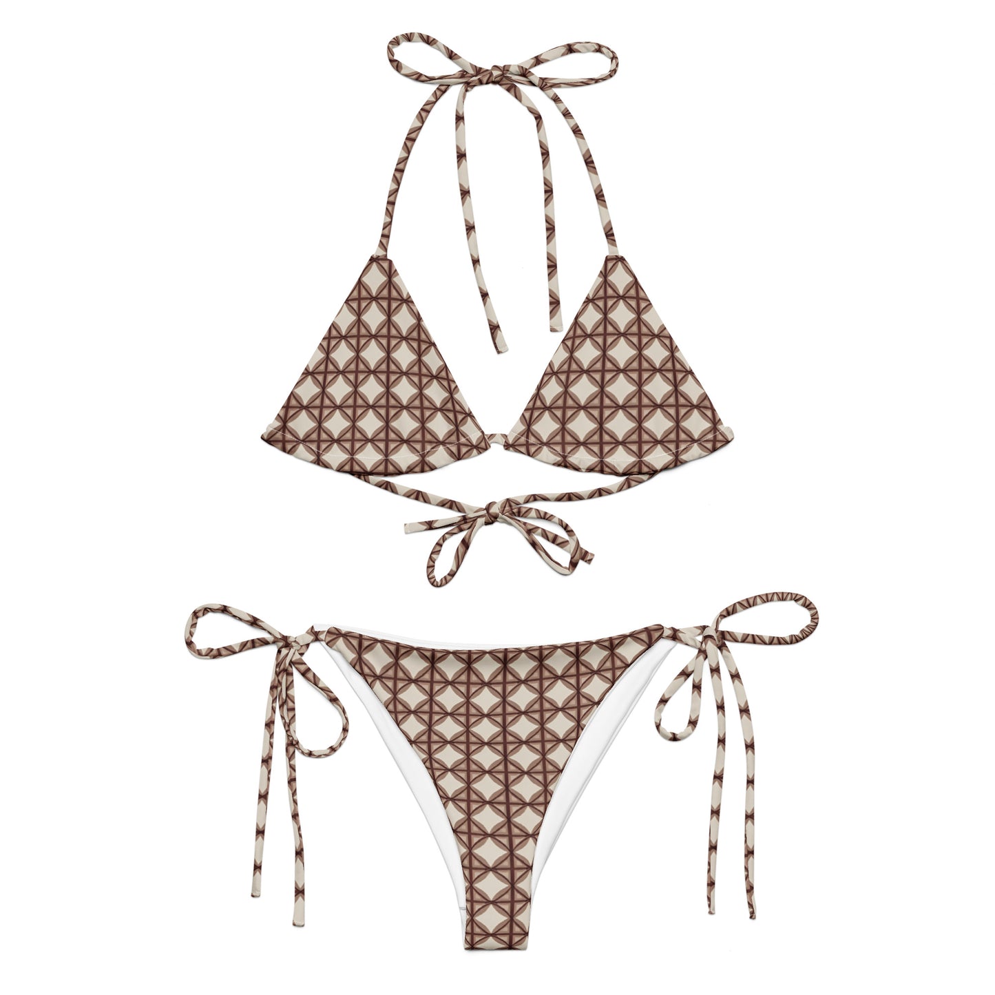 All-over print recycled string bikini