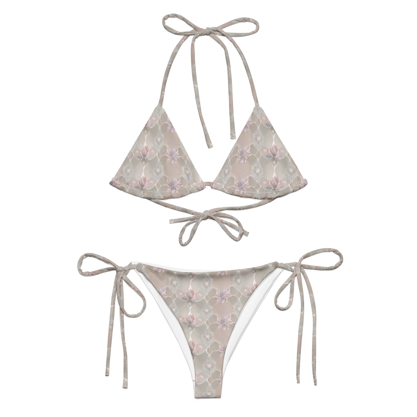 All-over print recycled string bikini