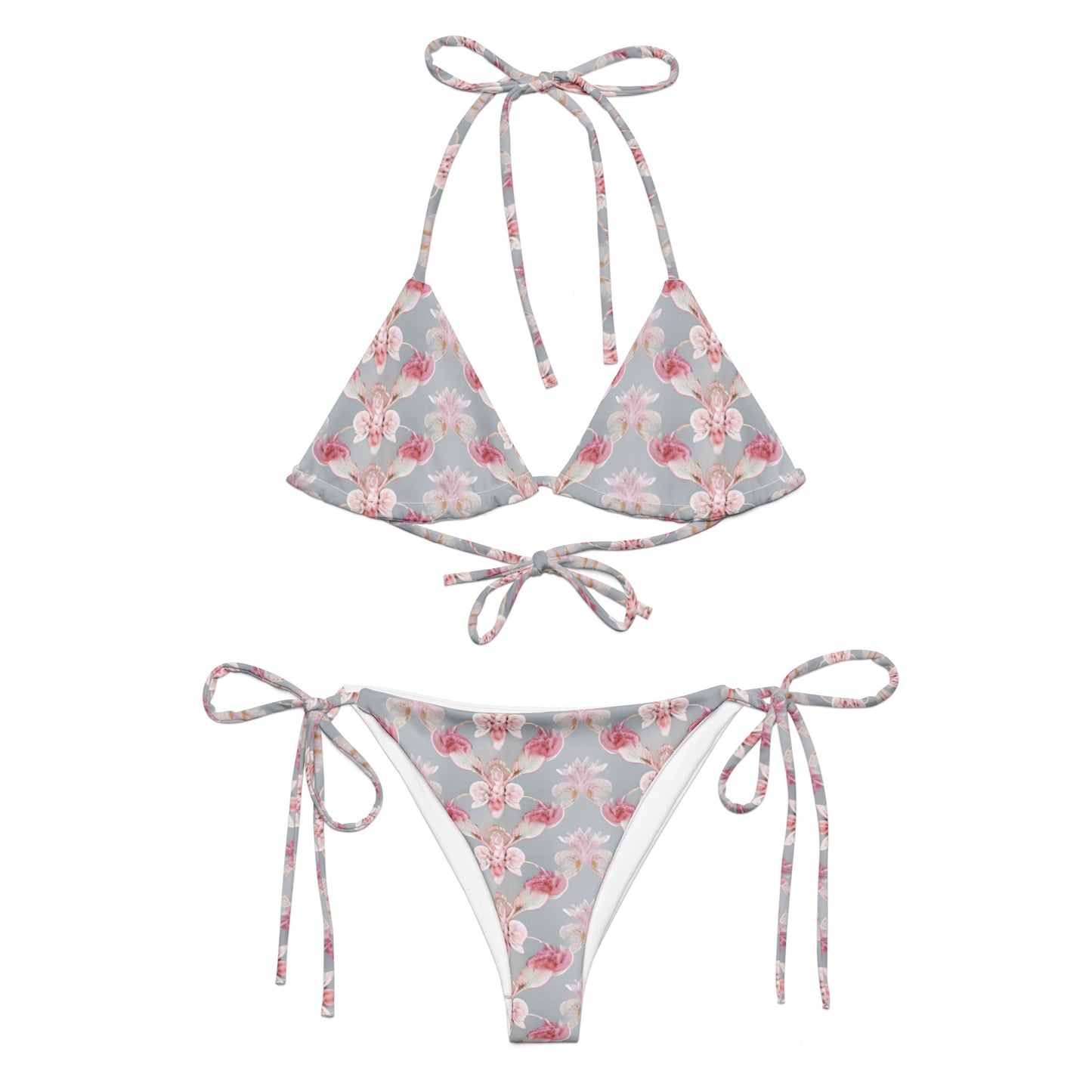 All-over print recycled string bikini