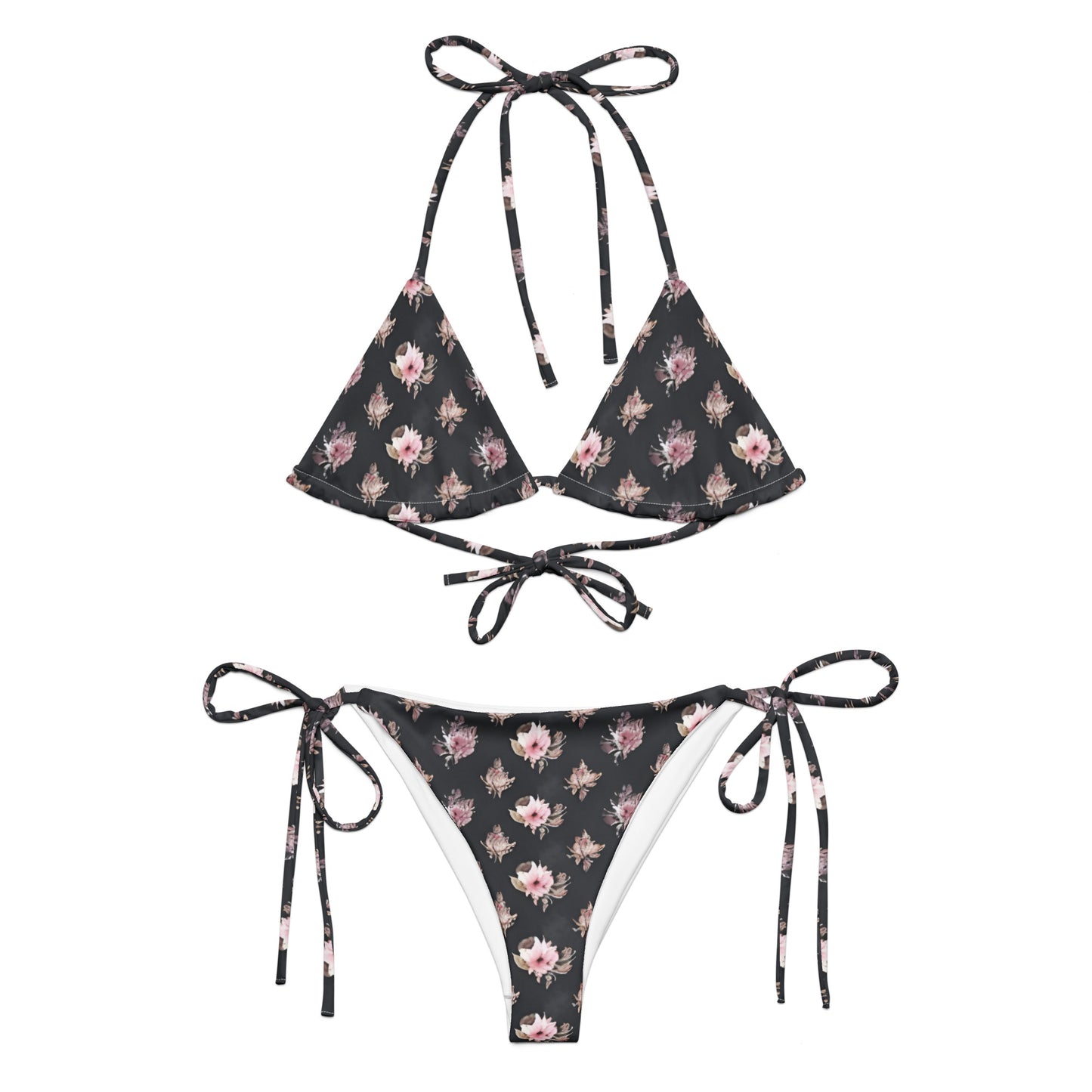 All-over print recycled string bikini