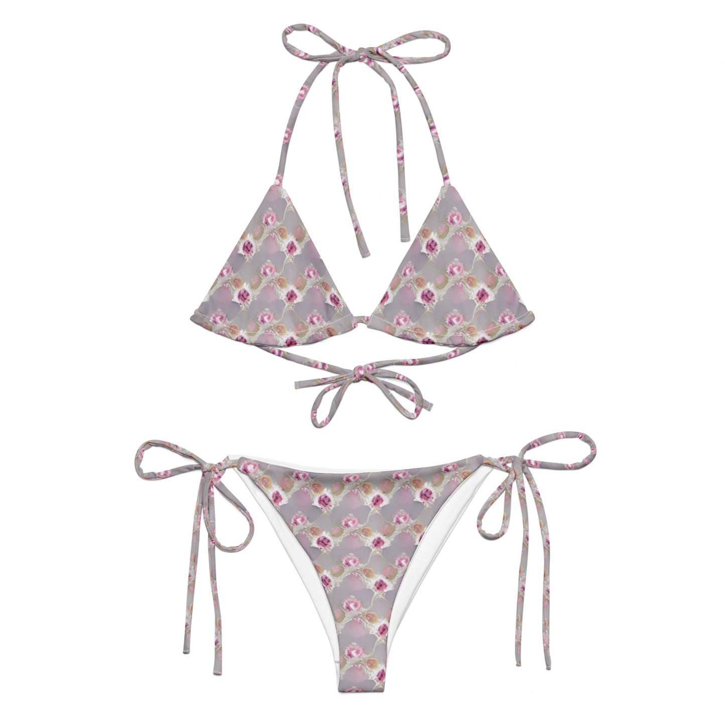 All-over print recycled string bikini