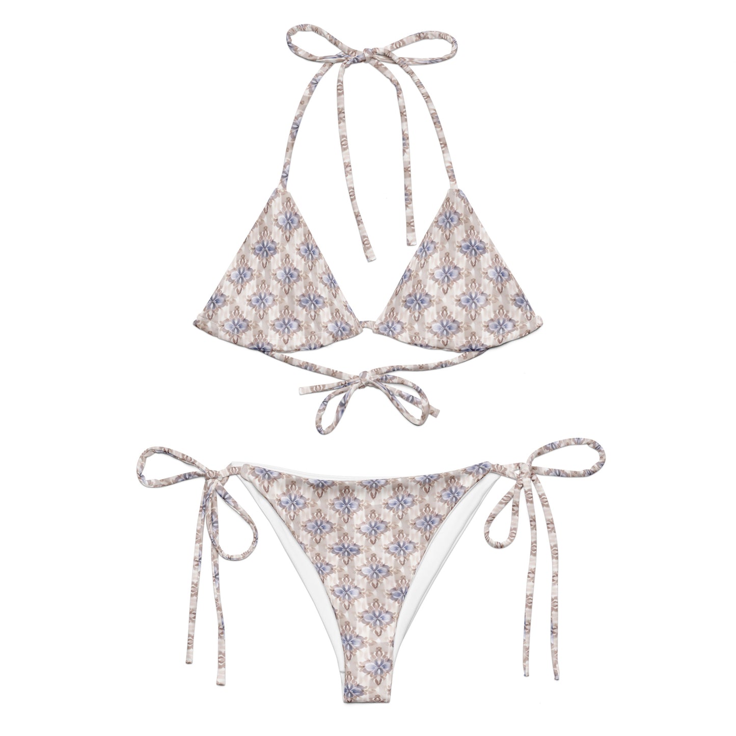 All-over print recycled string bikini