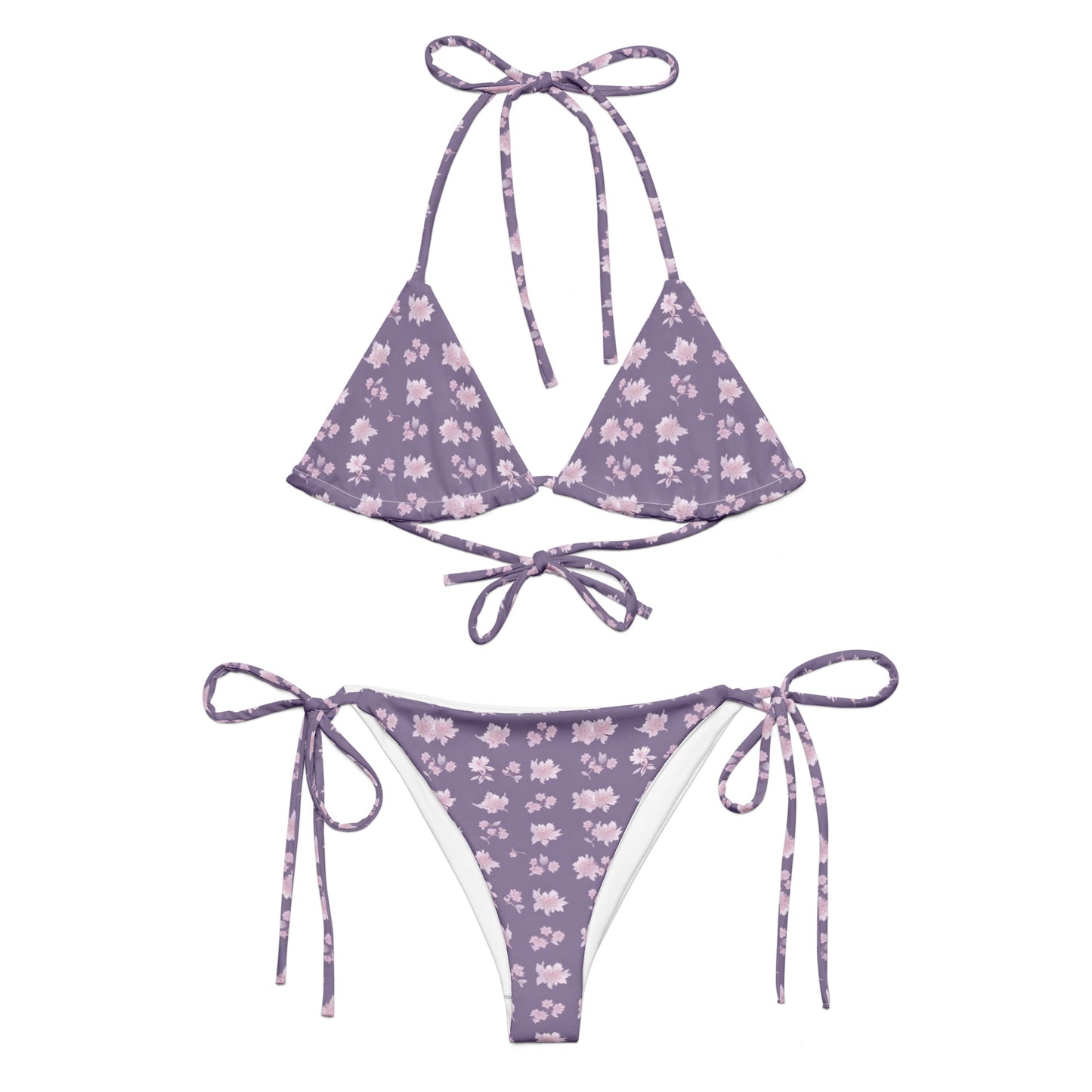 All-over print recycled string bikini