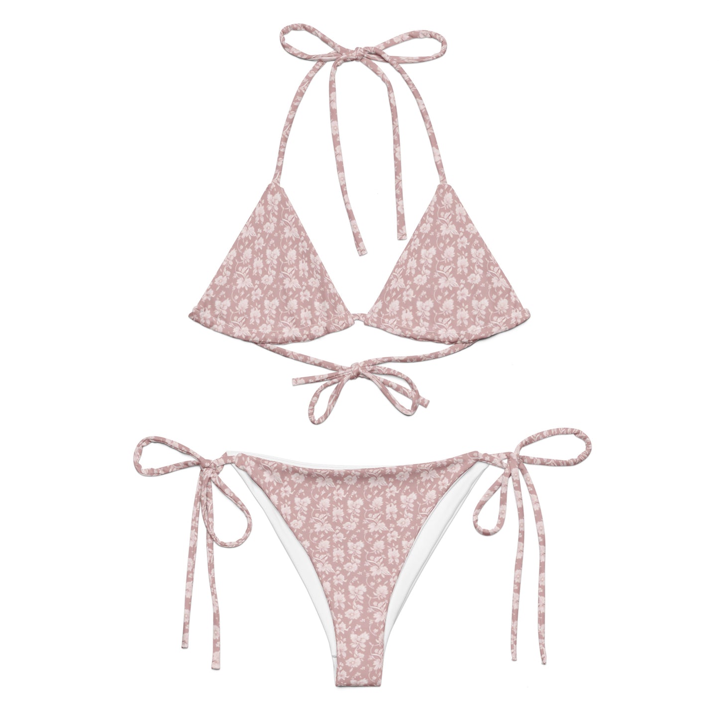 All-over print recycled string bikini