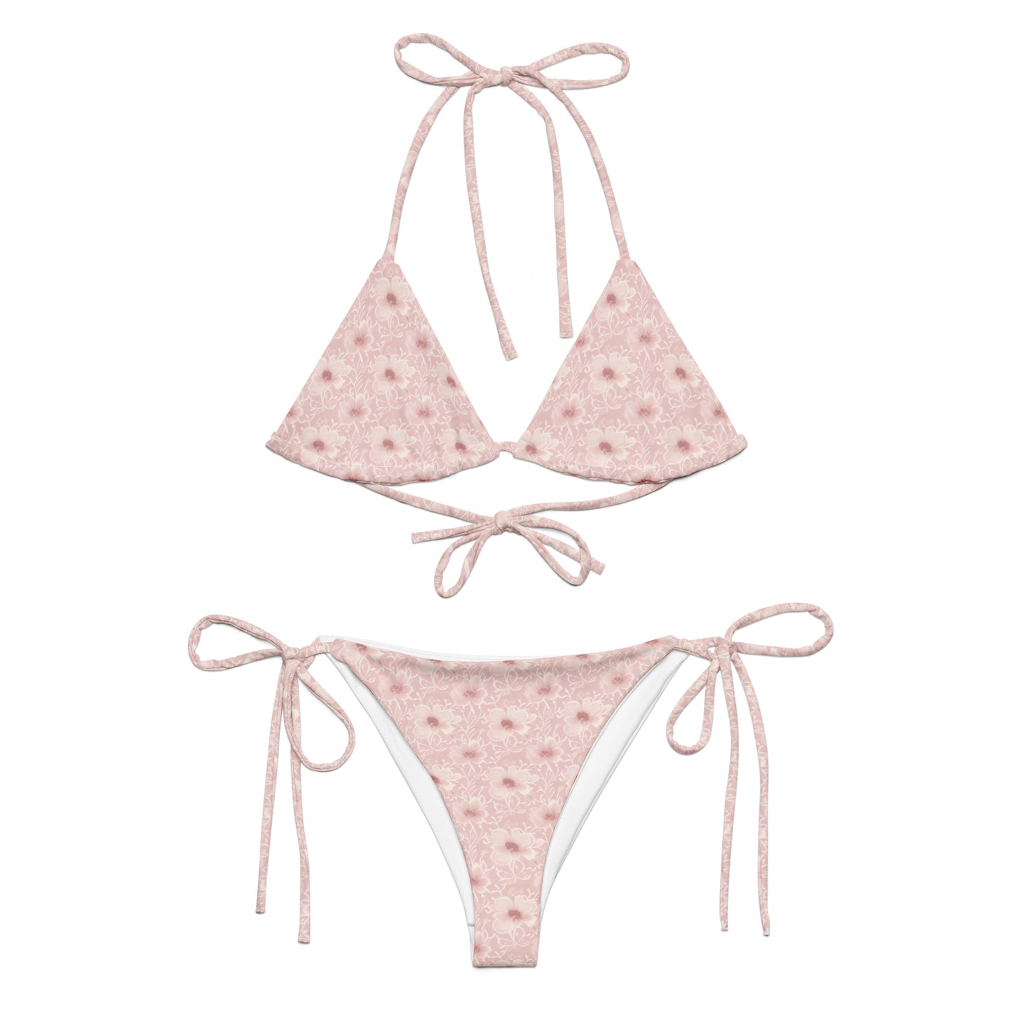 All-over print recycled string bikini